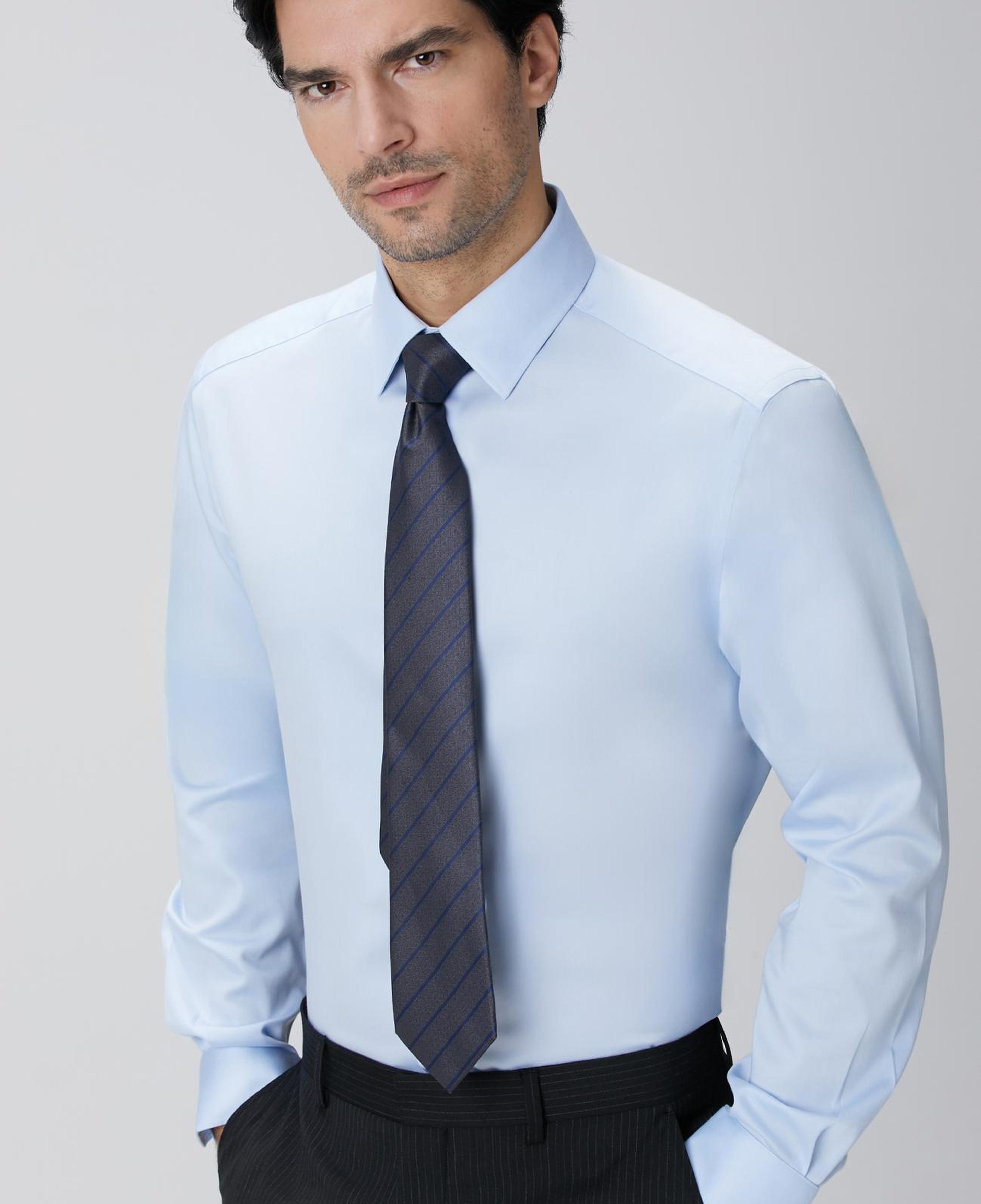 Network Erkek Non-Iron Açık Mavi Gömlek