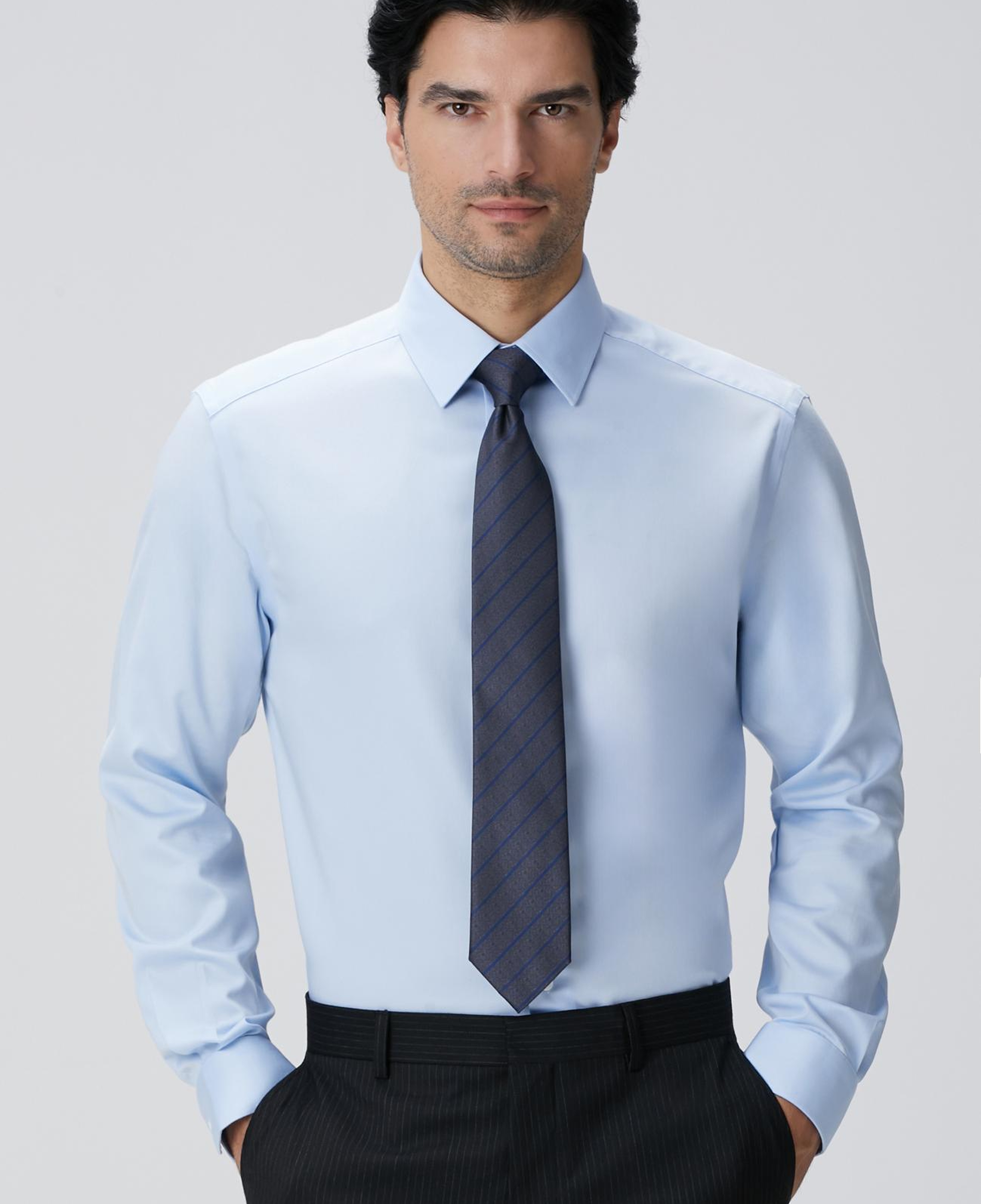 Network Erkek Non-Iron Açık Mavi Gömlek