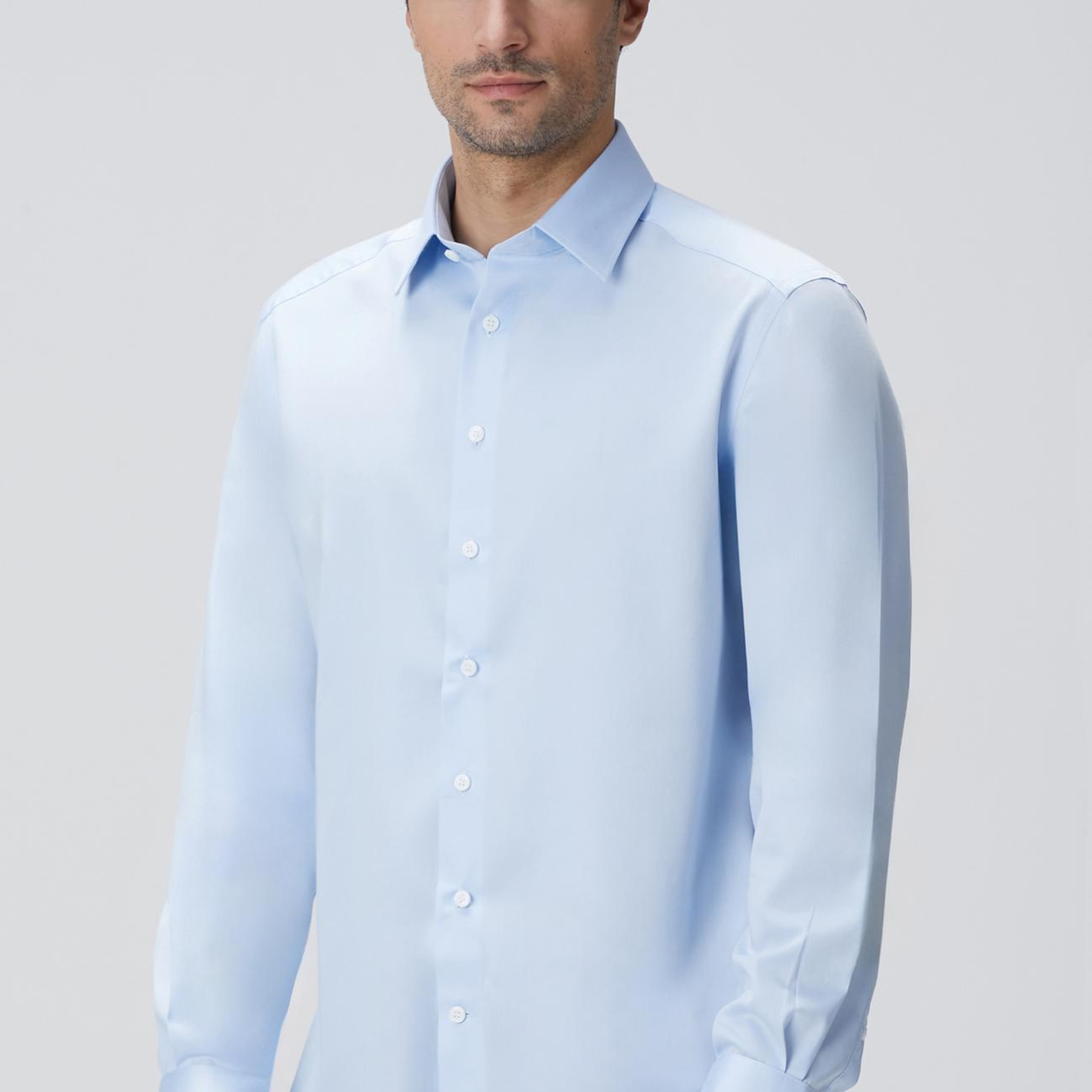 Network Erkek Non-Iron Açık Mavi Gömlek