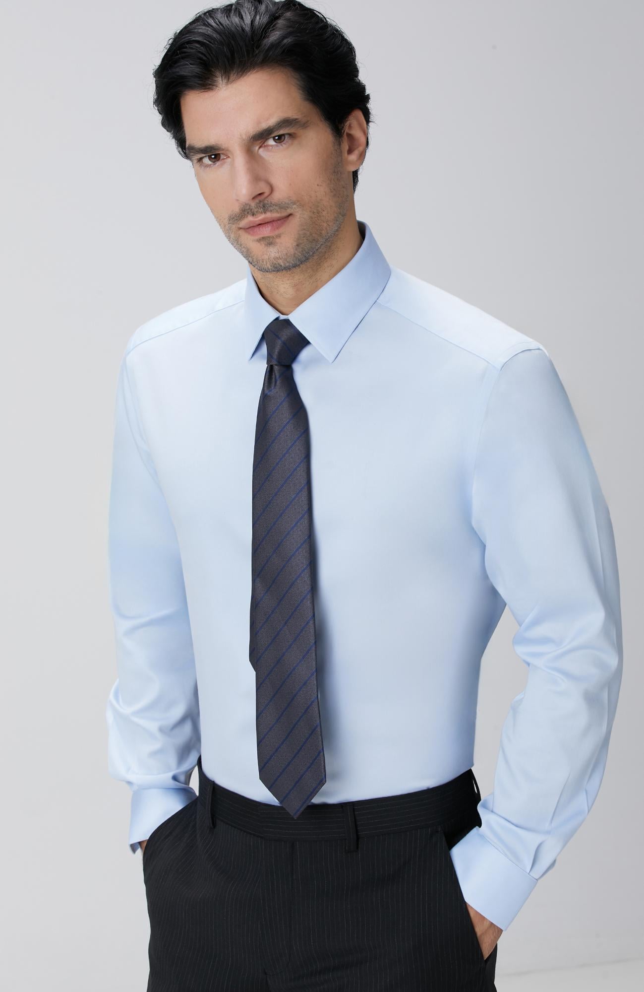 Network Erkek Non-Iron Açık Mavi Gömlek