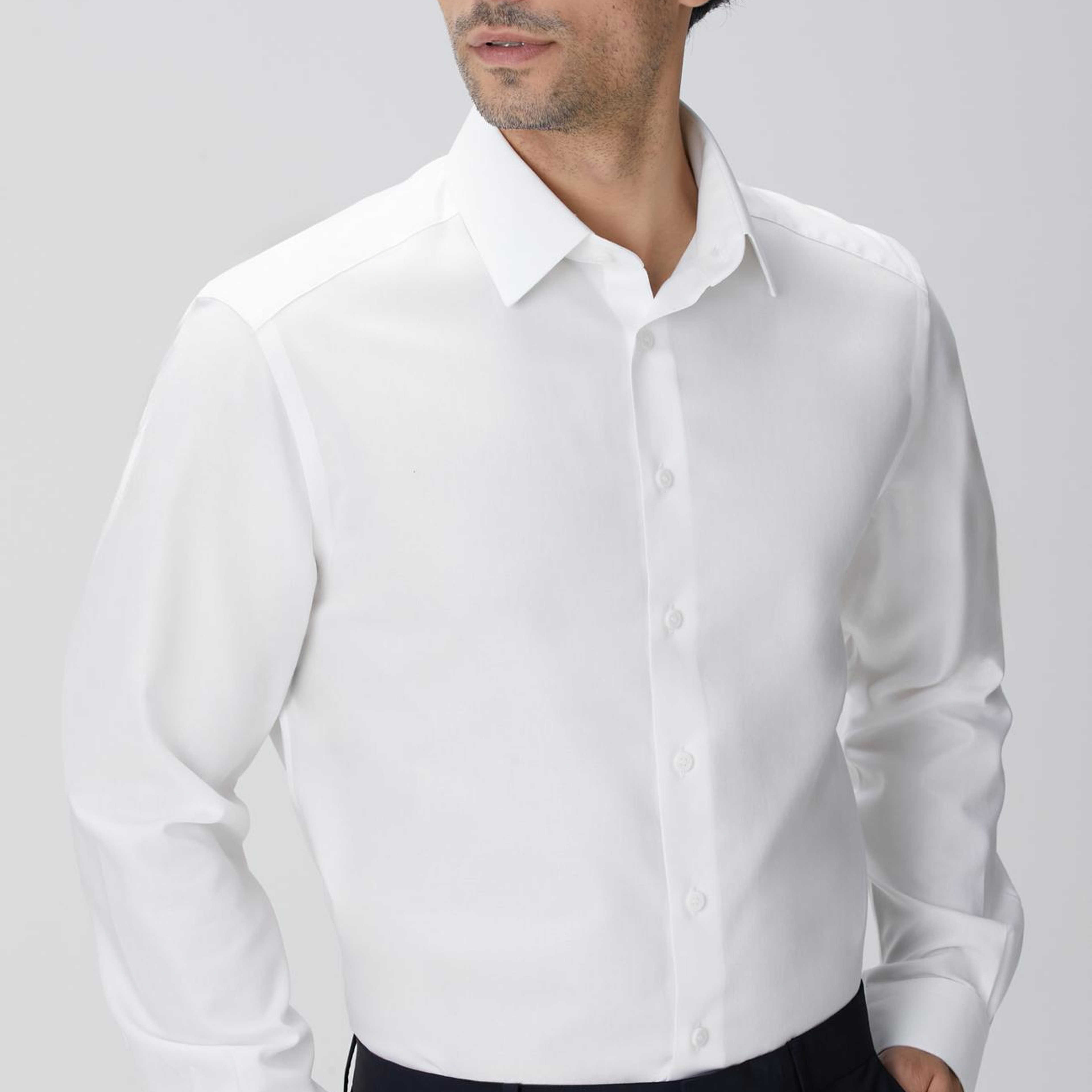 Network Erkek Beyaz Non-Iron Oxford Gömlek