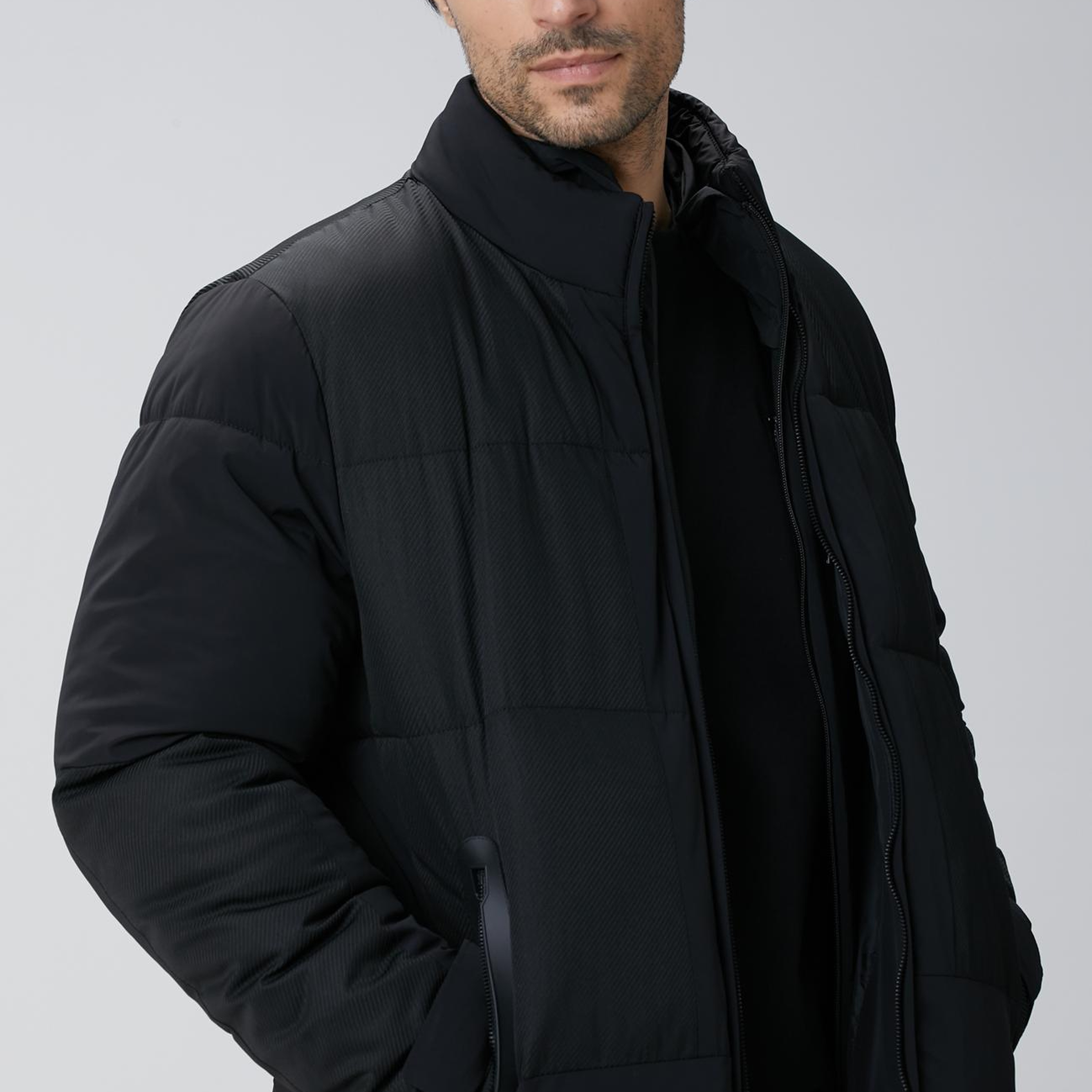 Network Erkek N-Tech Siyah Dik Yaka Puffer Mont