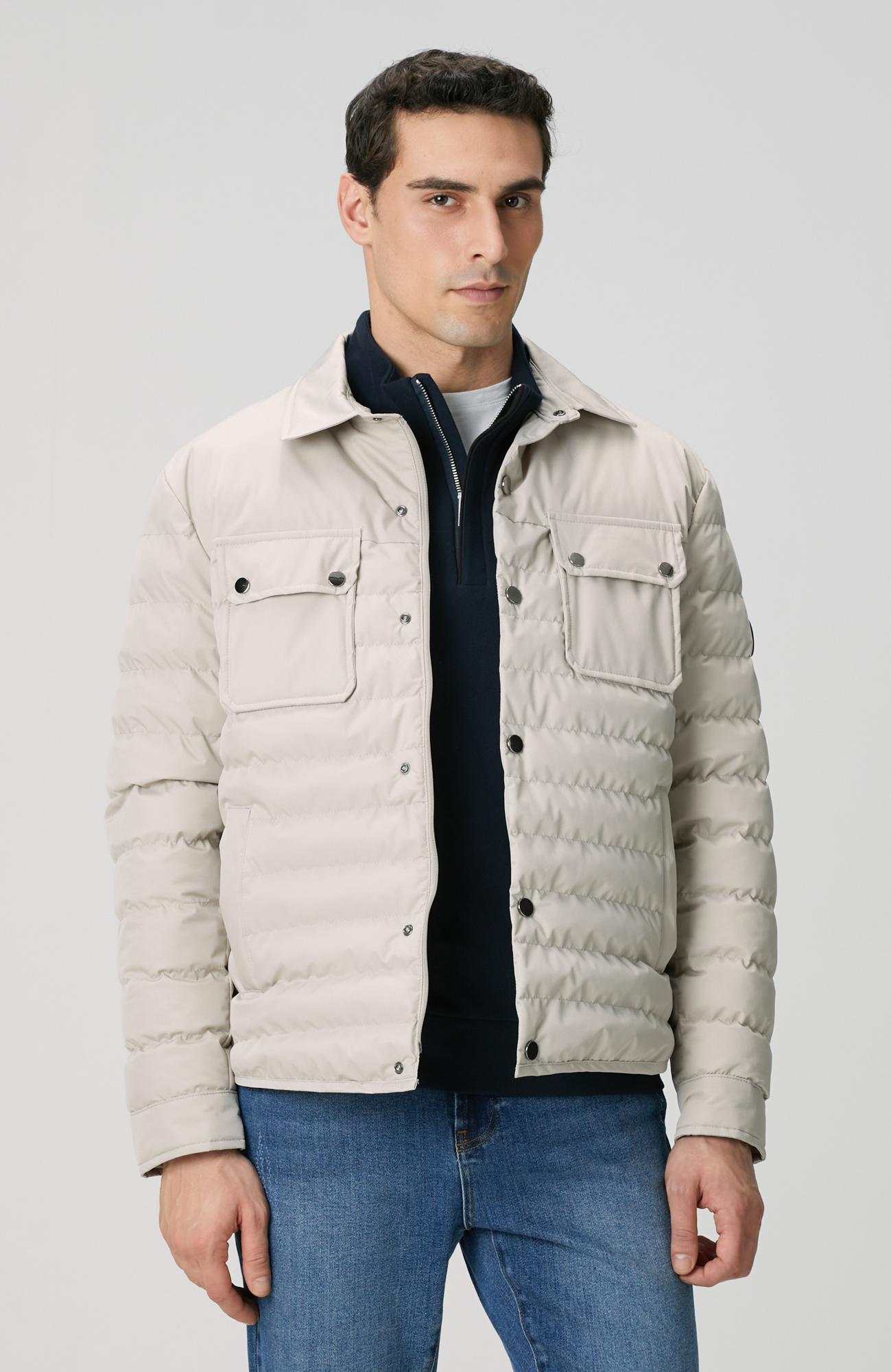 Network Erkek Bej Yan Cep Detaylı Kapitone Coat Ceket