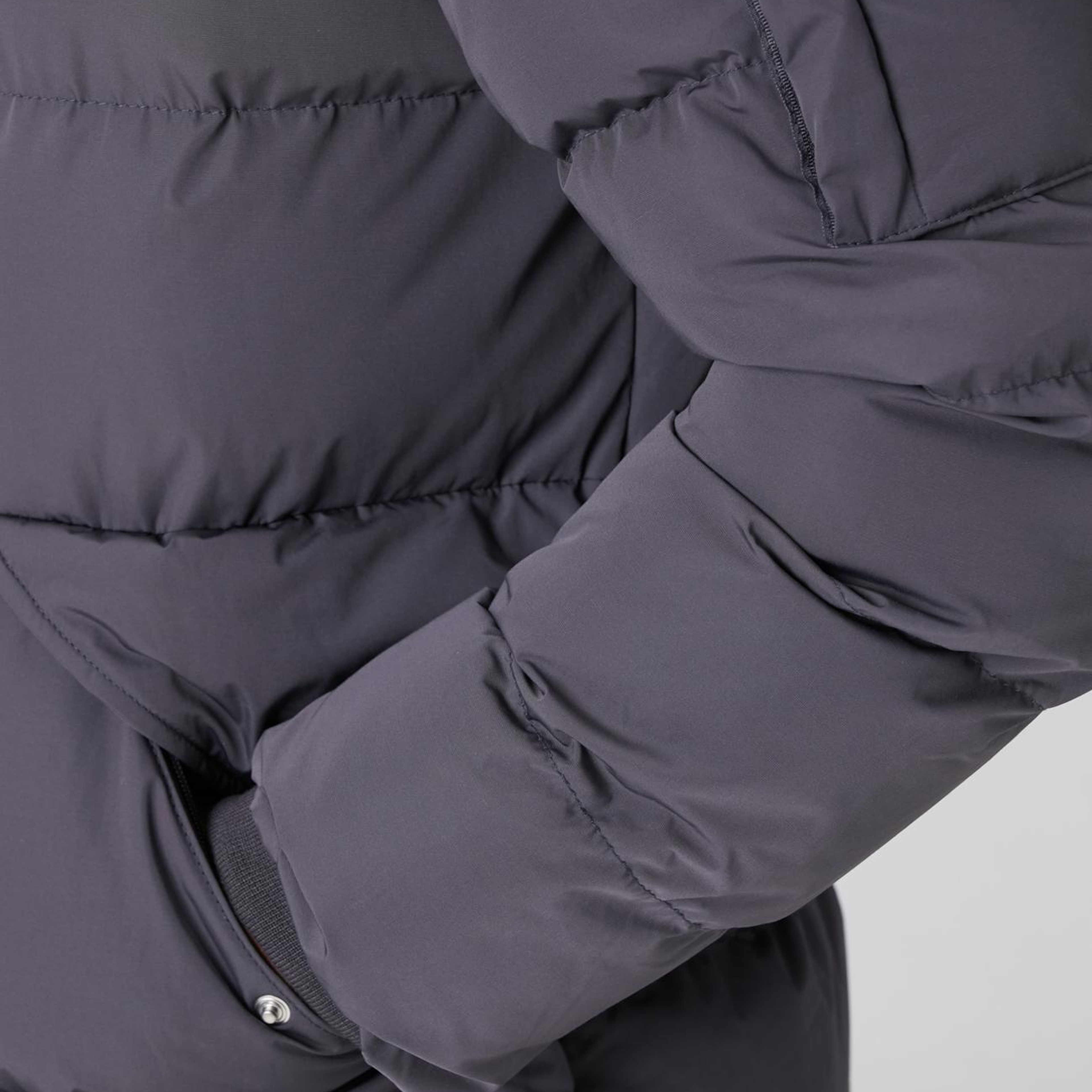 Network Erkek Gri Kapüşonlu Kapitoneli Casual Kaban