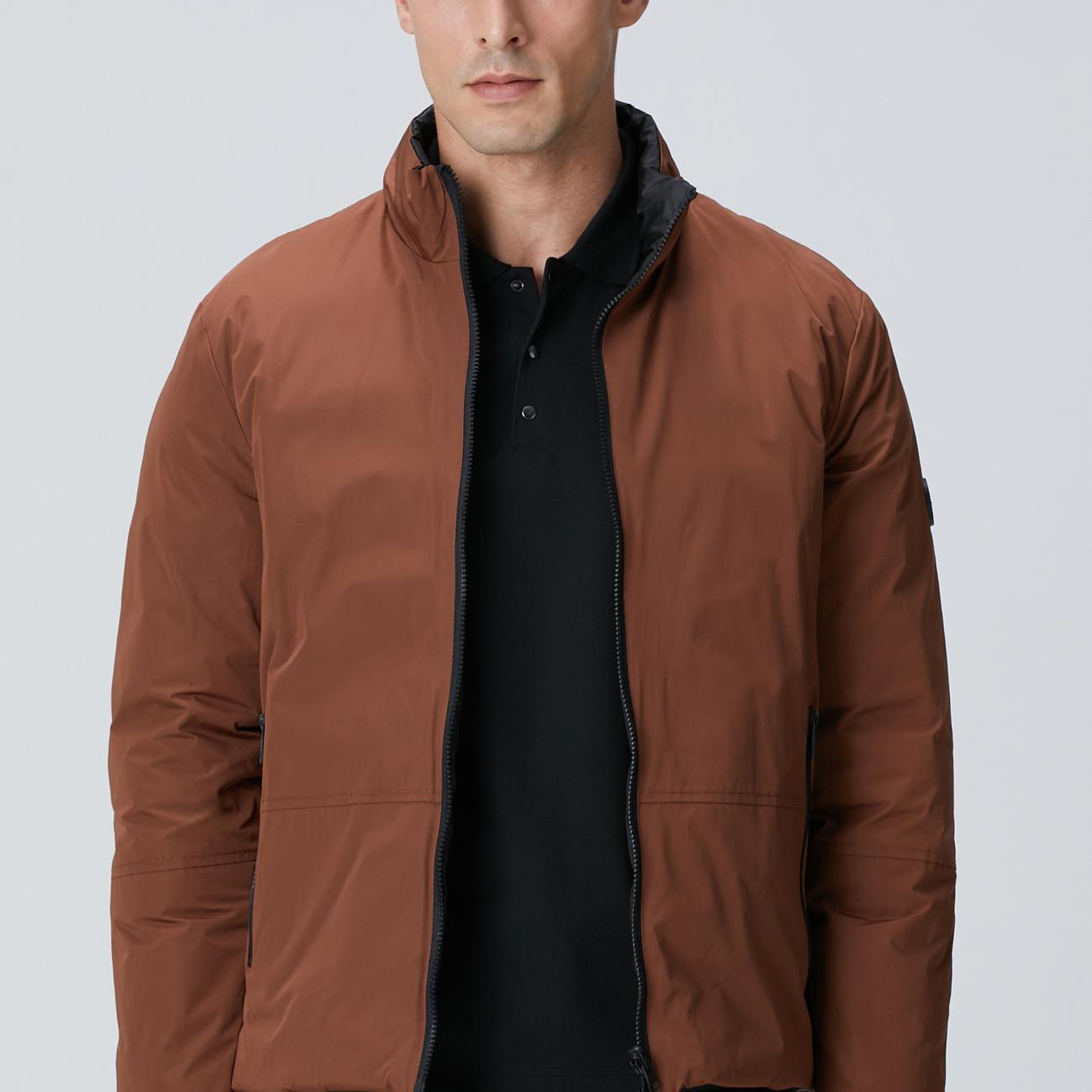 Network Erkek Siyah Kahverengi Çift Taraflı Mont