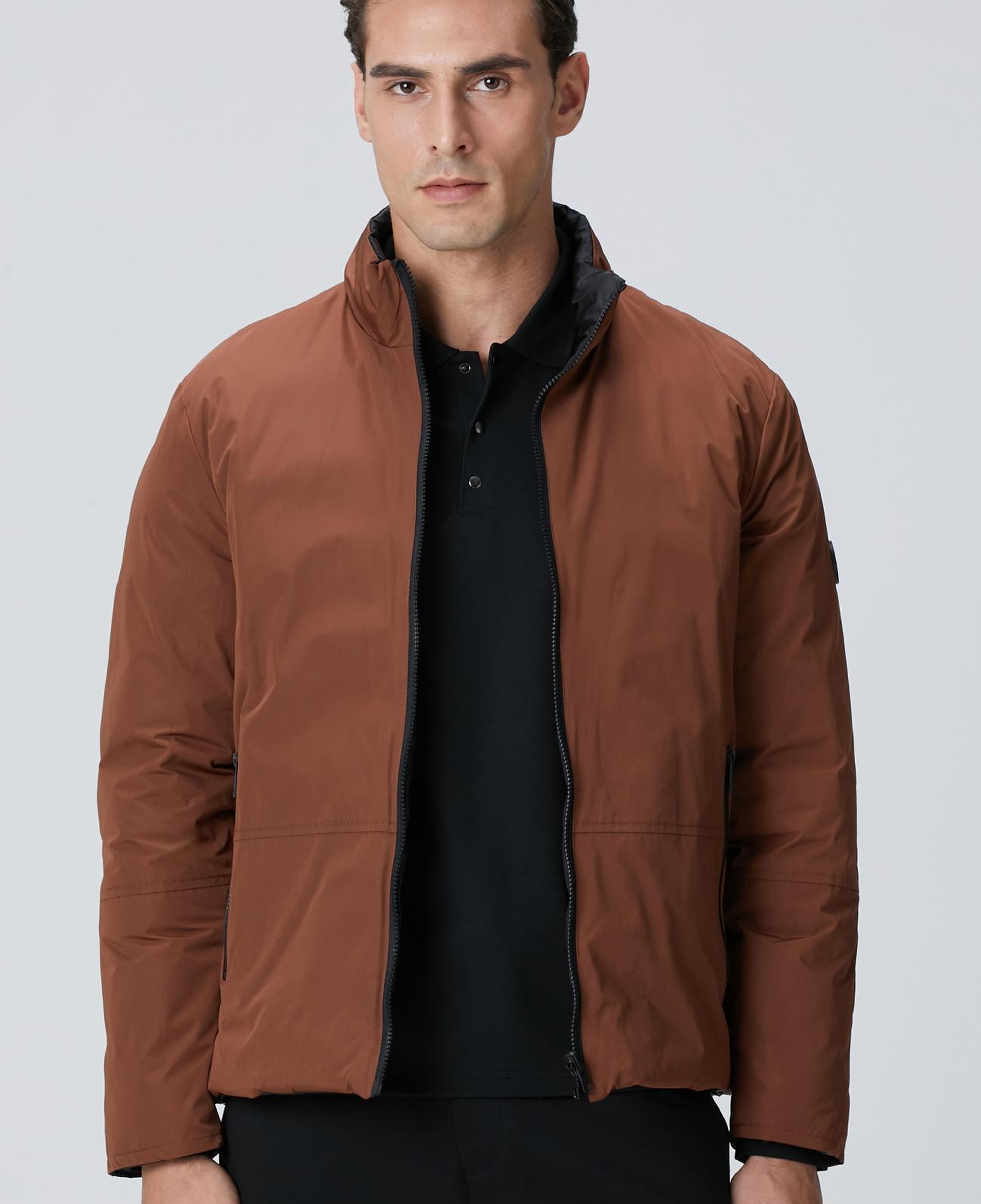 Network Erkek Siyah Kahverengi Çift Taraflı Mont