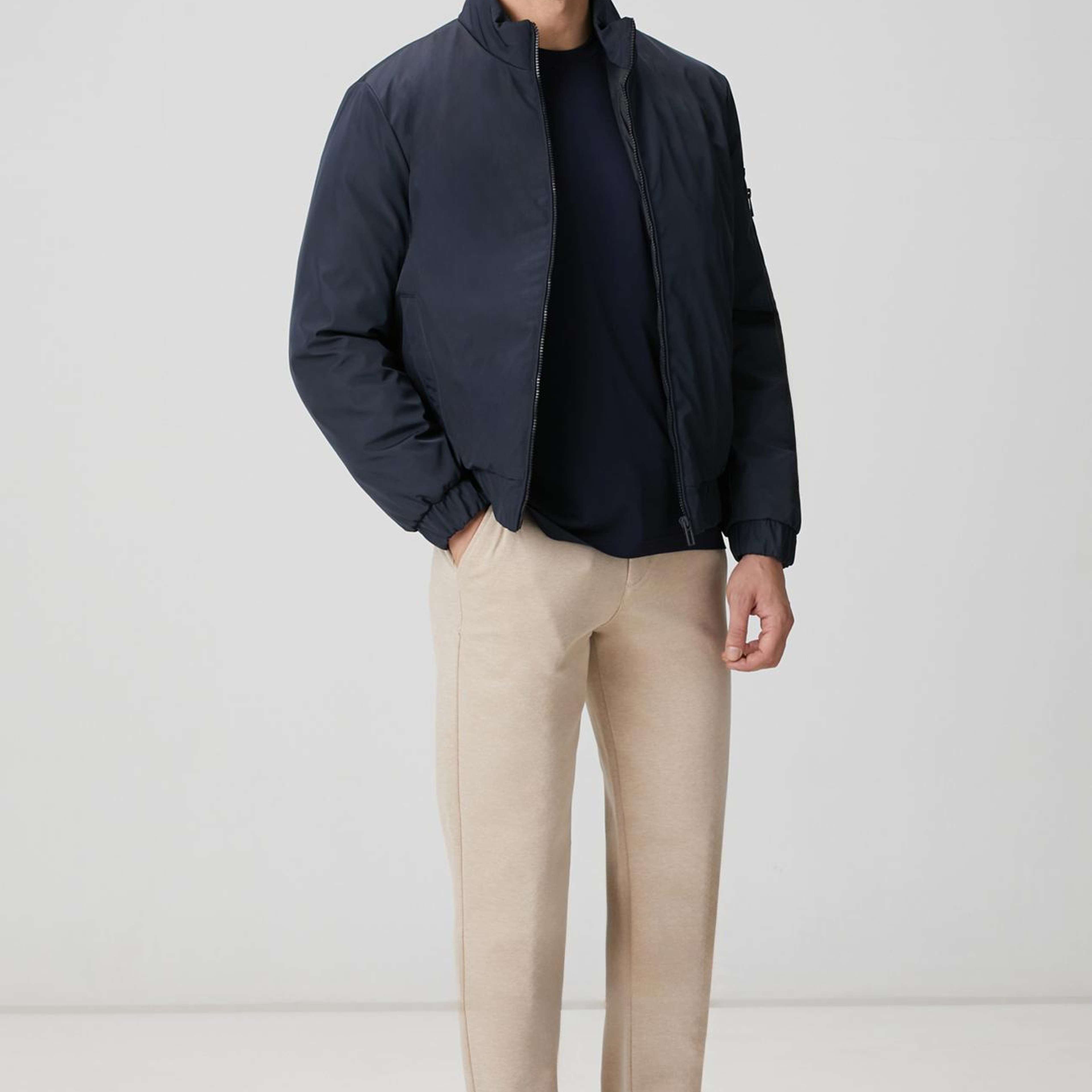 Network Erkek Lacivert Dik Yaka Su İtici Özellikli Mont