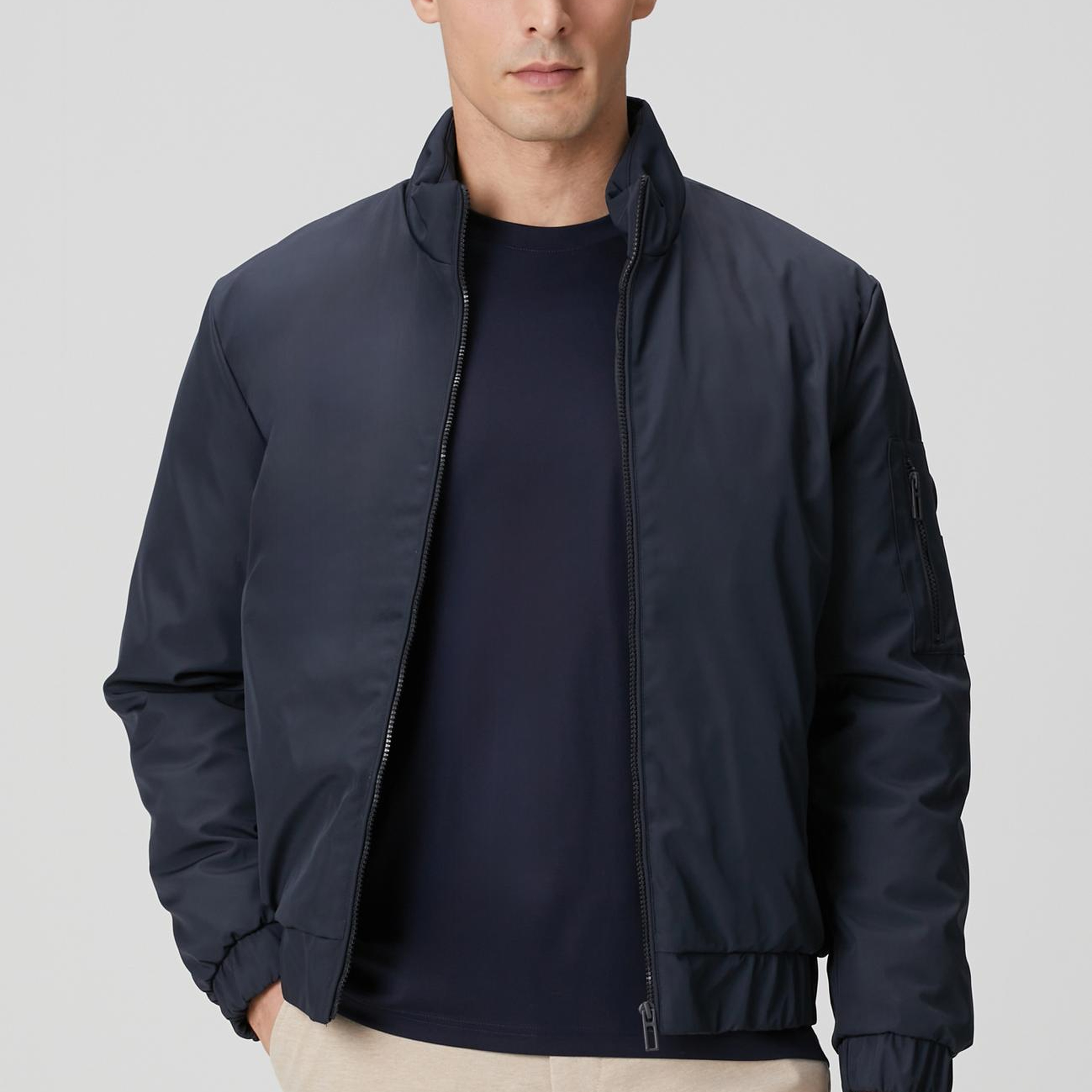 Network Erkek Lacivert Dik Yaka Su İtici Özellikli Mont