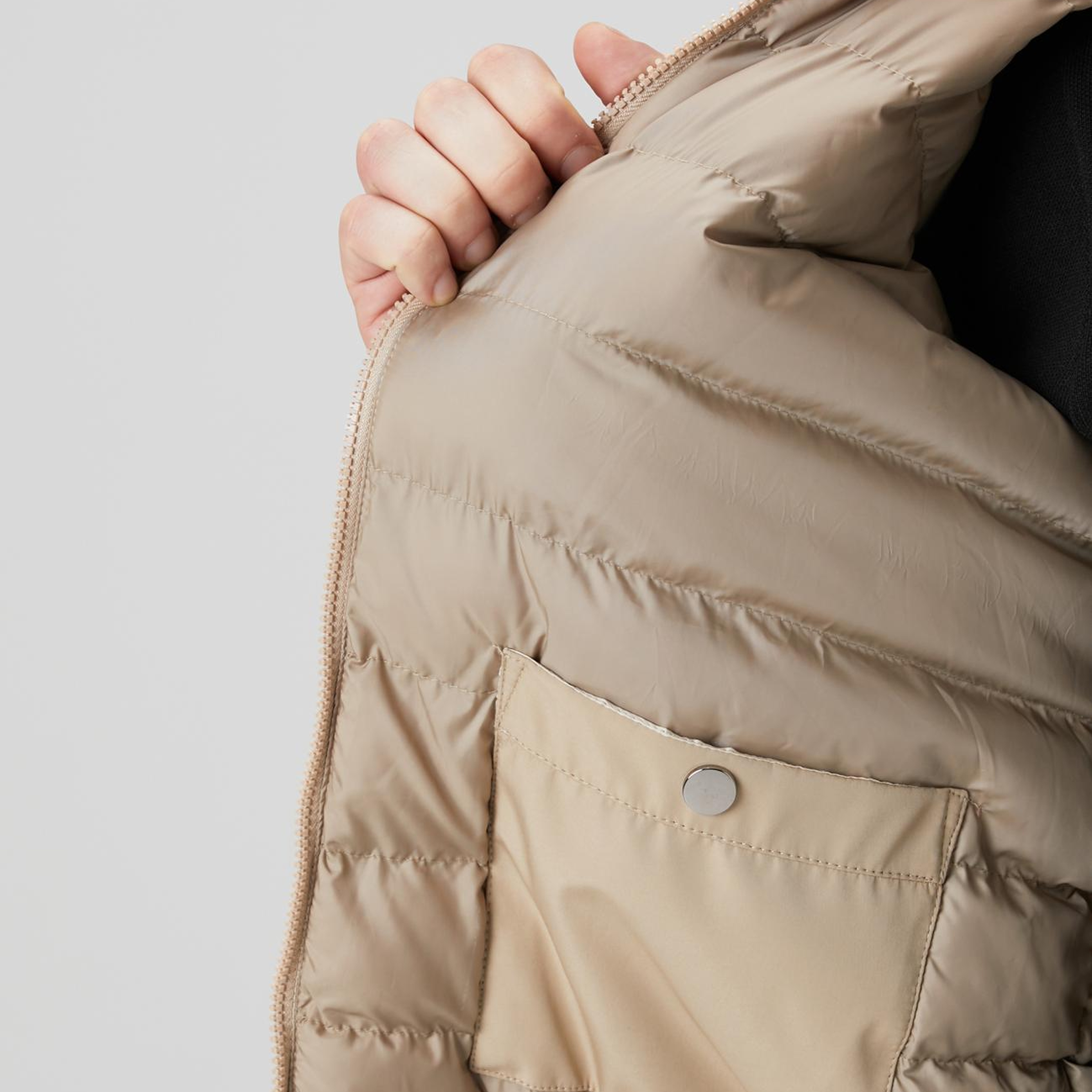 Network Erkek Koyu Bej Su İtici Özellikli Kapitoneli Mont