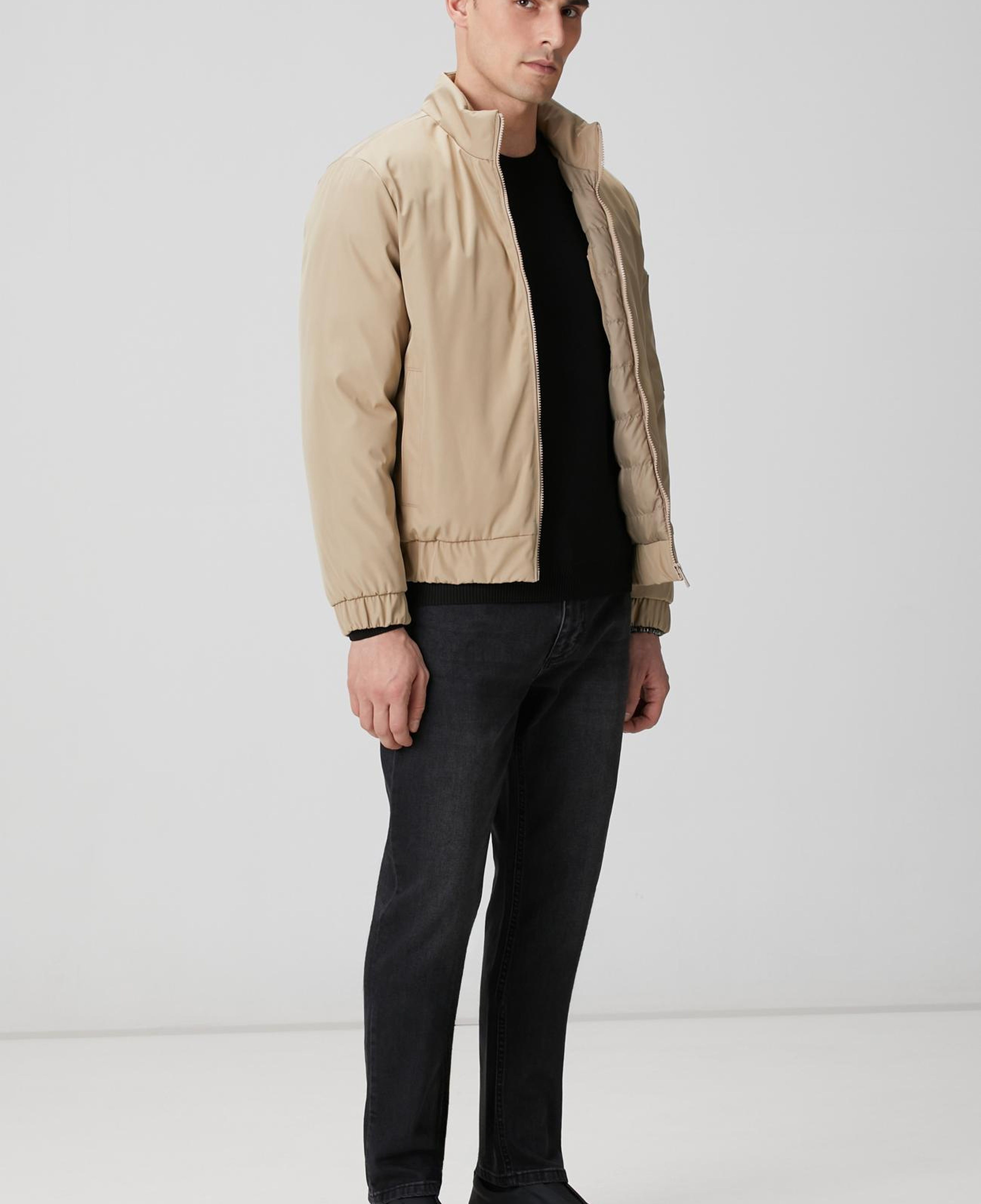 Network Erkek Koyu Bej Su İtici Özellikli Kapitoneli Mont