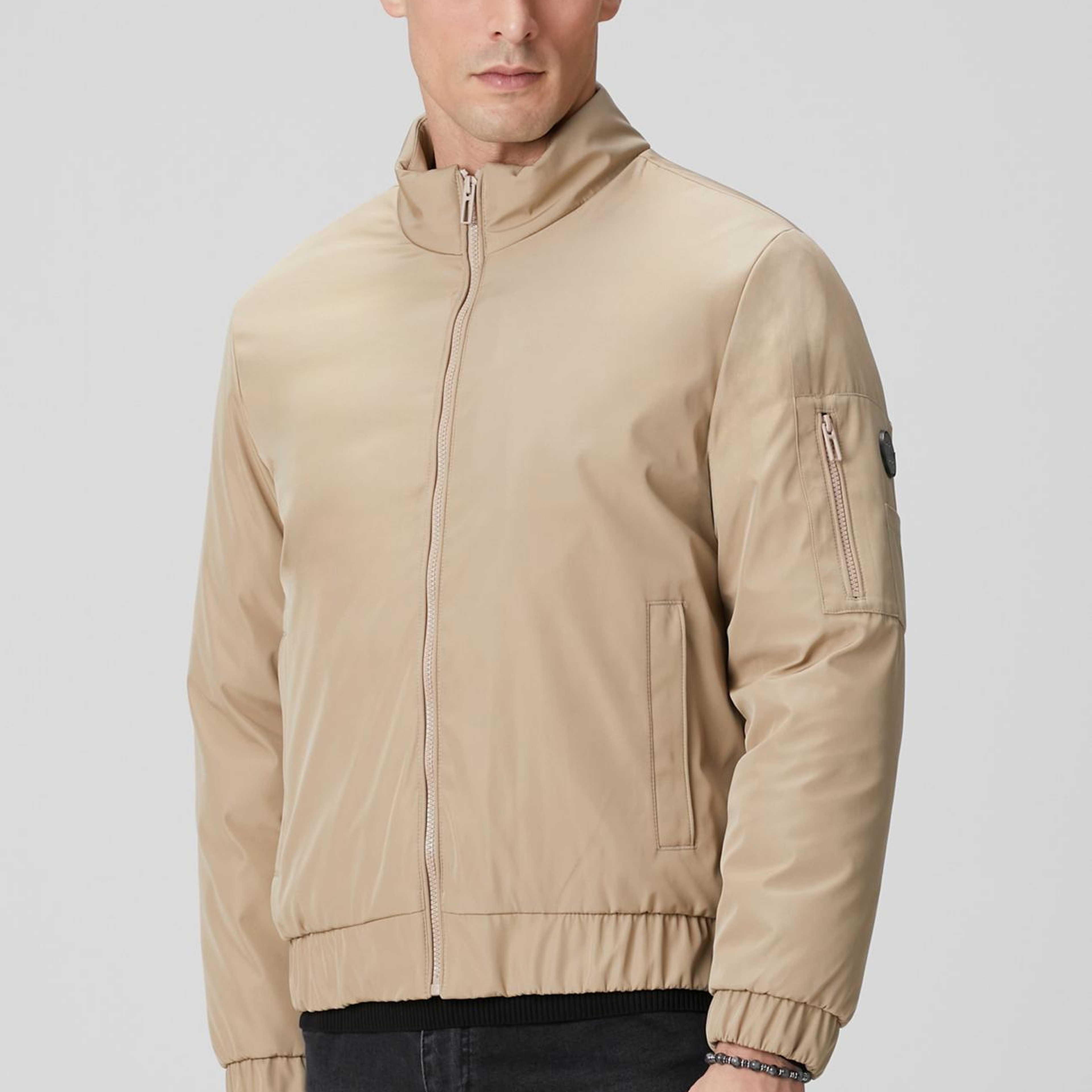 Network Erkek Koyu Bej Su İtici Özellikli Kapitoneli Mont