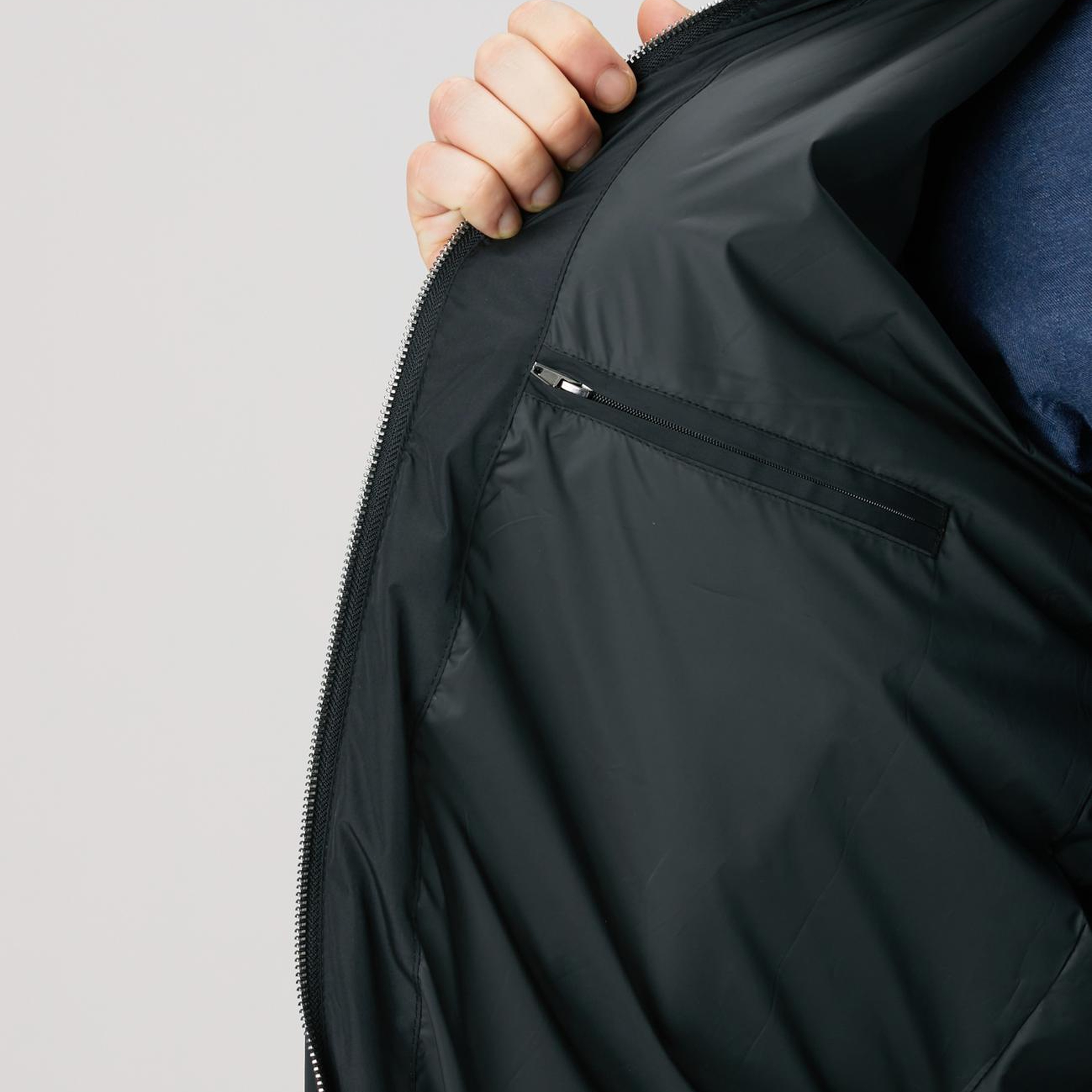 Network Erkek Siyah Su İtici Özellikli Deri Garnili Mont