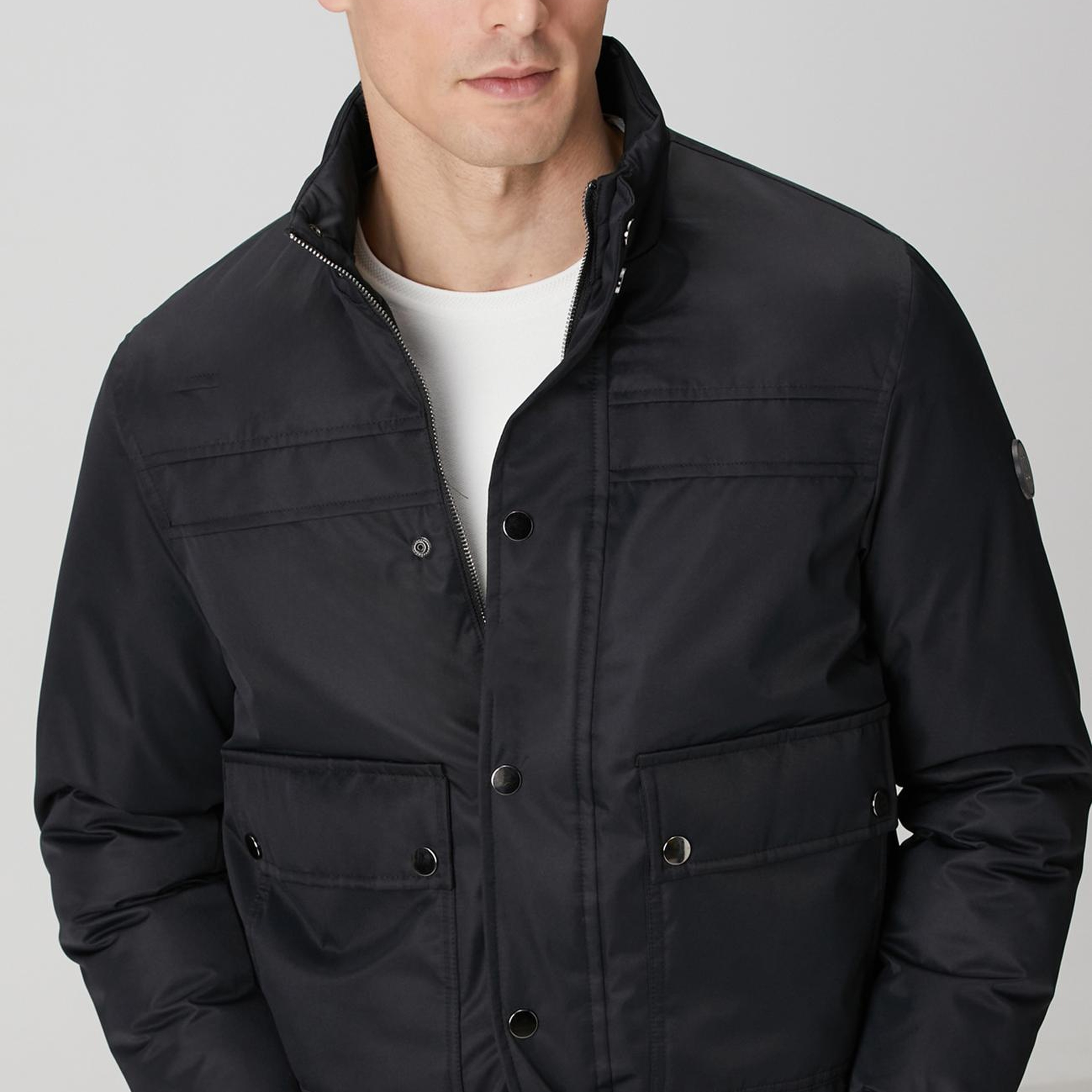 Network Erkek Siyah Körük Cep Detaylı Mont