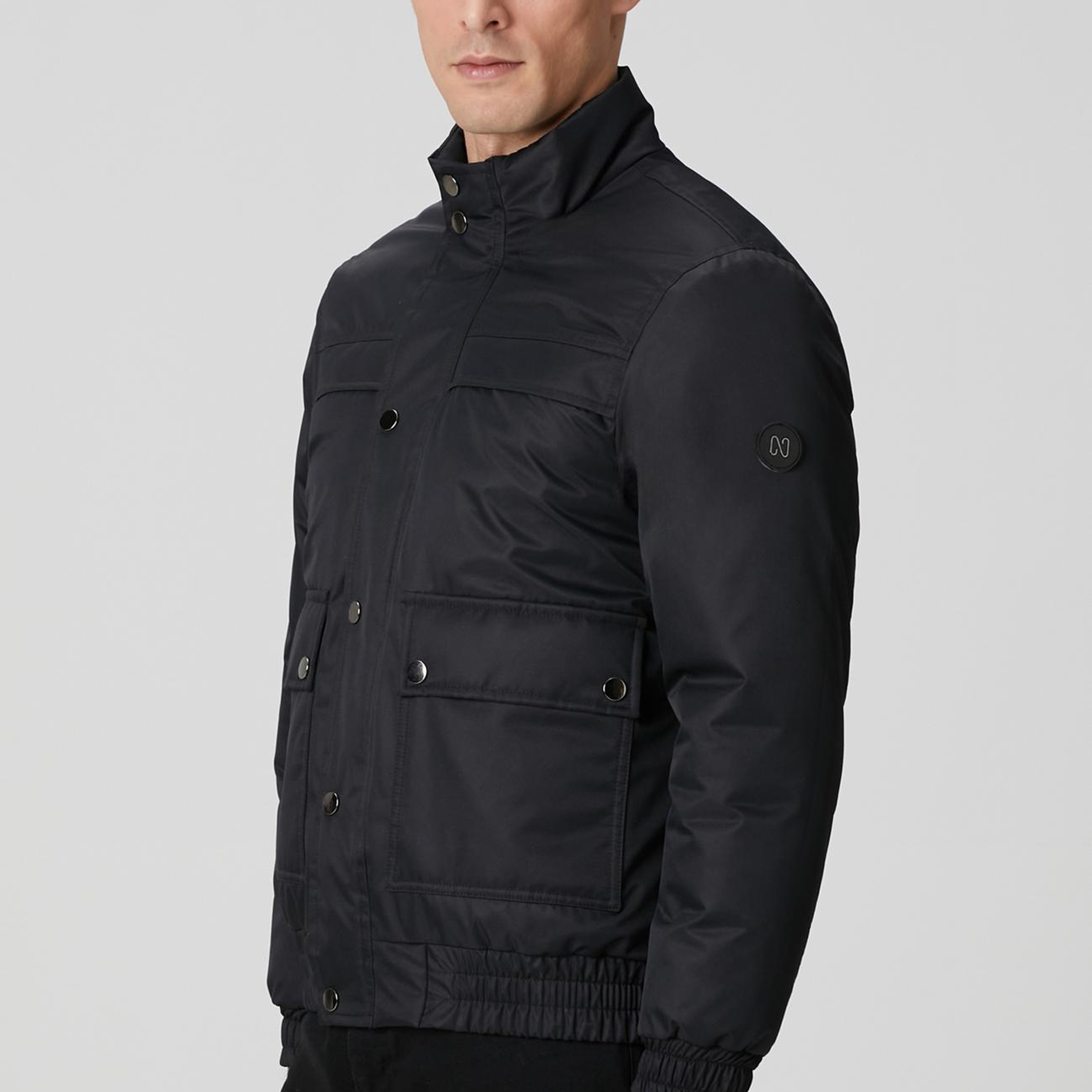 Network Erkek Siyah Körük Cep Detaylı Mont