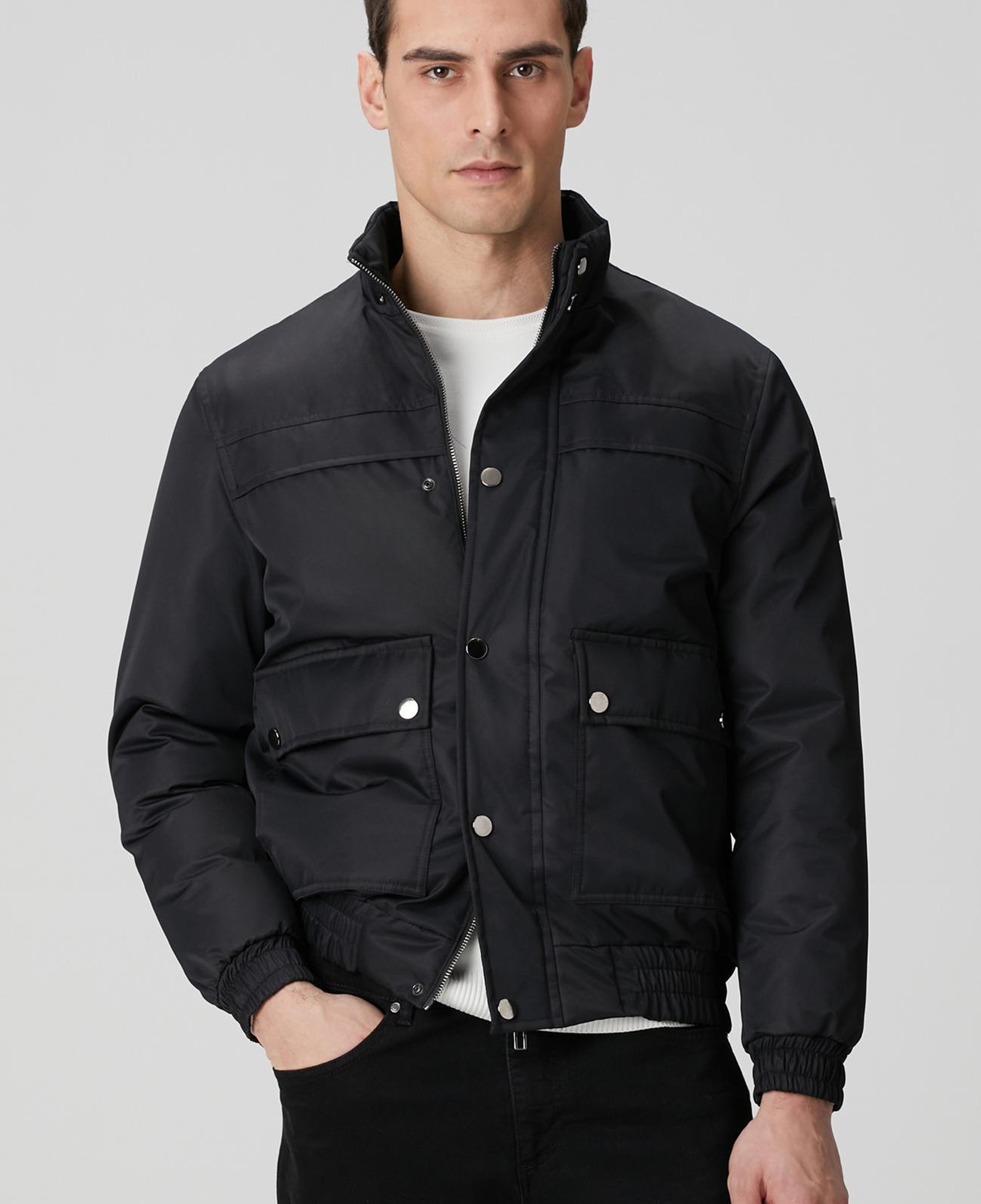 Network Erkek Siyah Körük Cep Detaylı Mont