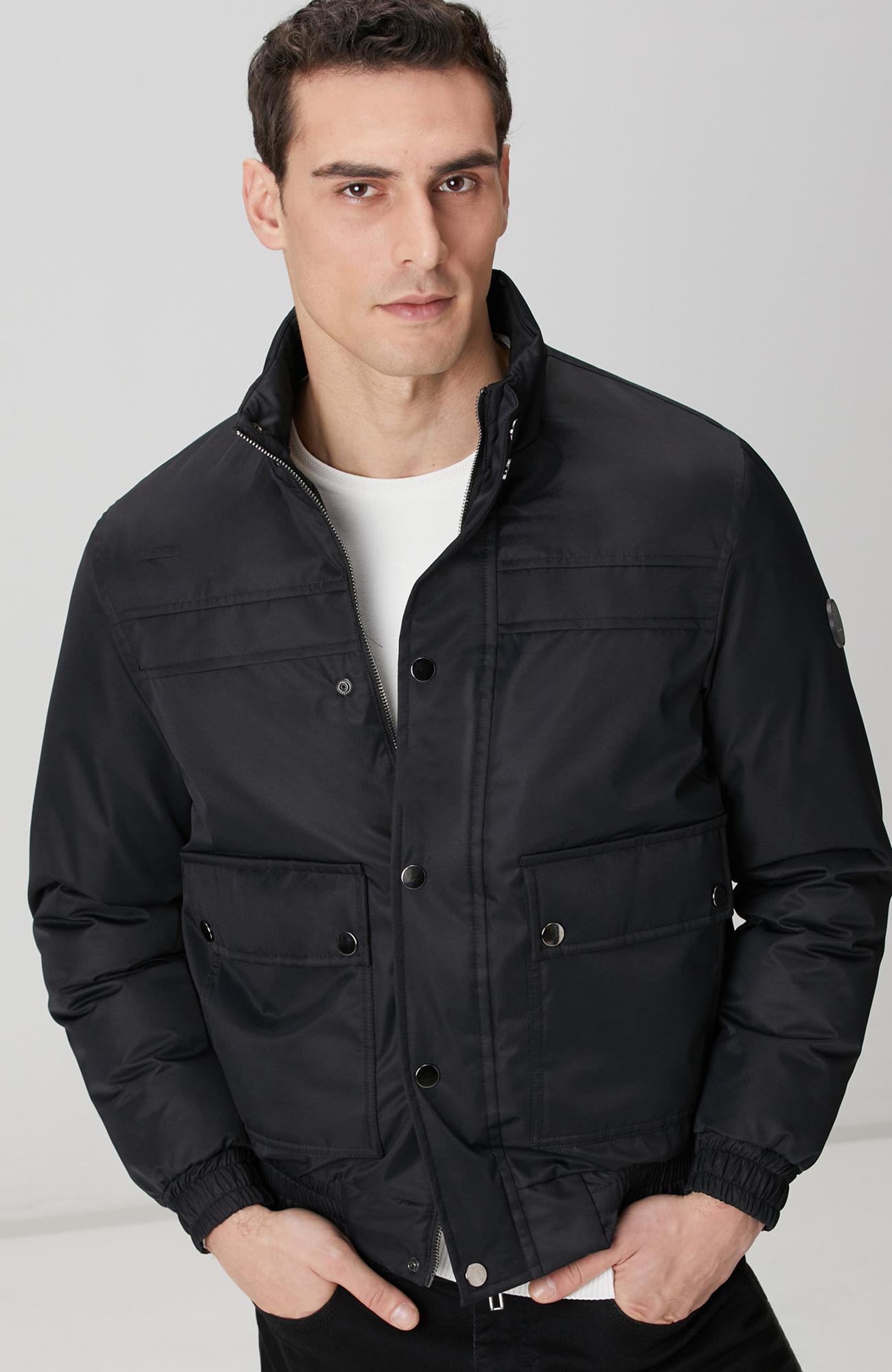 Network Erkek Siyah Körük Cep Detaylı Mont