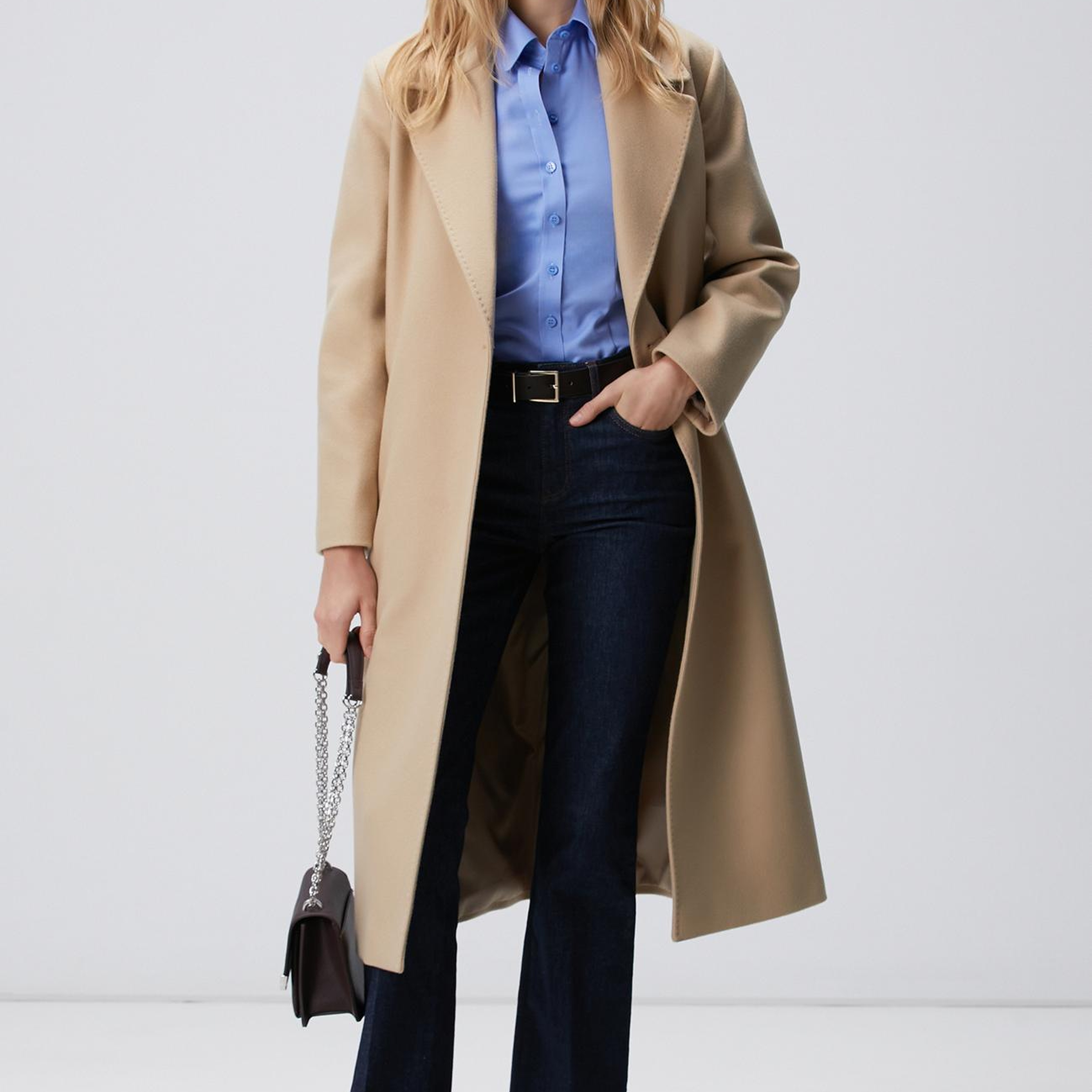 Network Kadın Taş Kaşmir ve Yün Karışımlı Palto