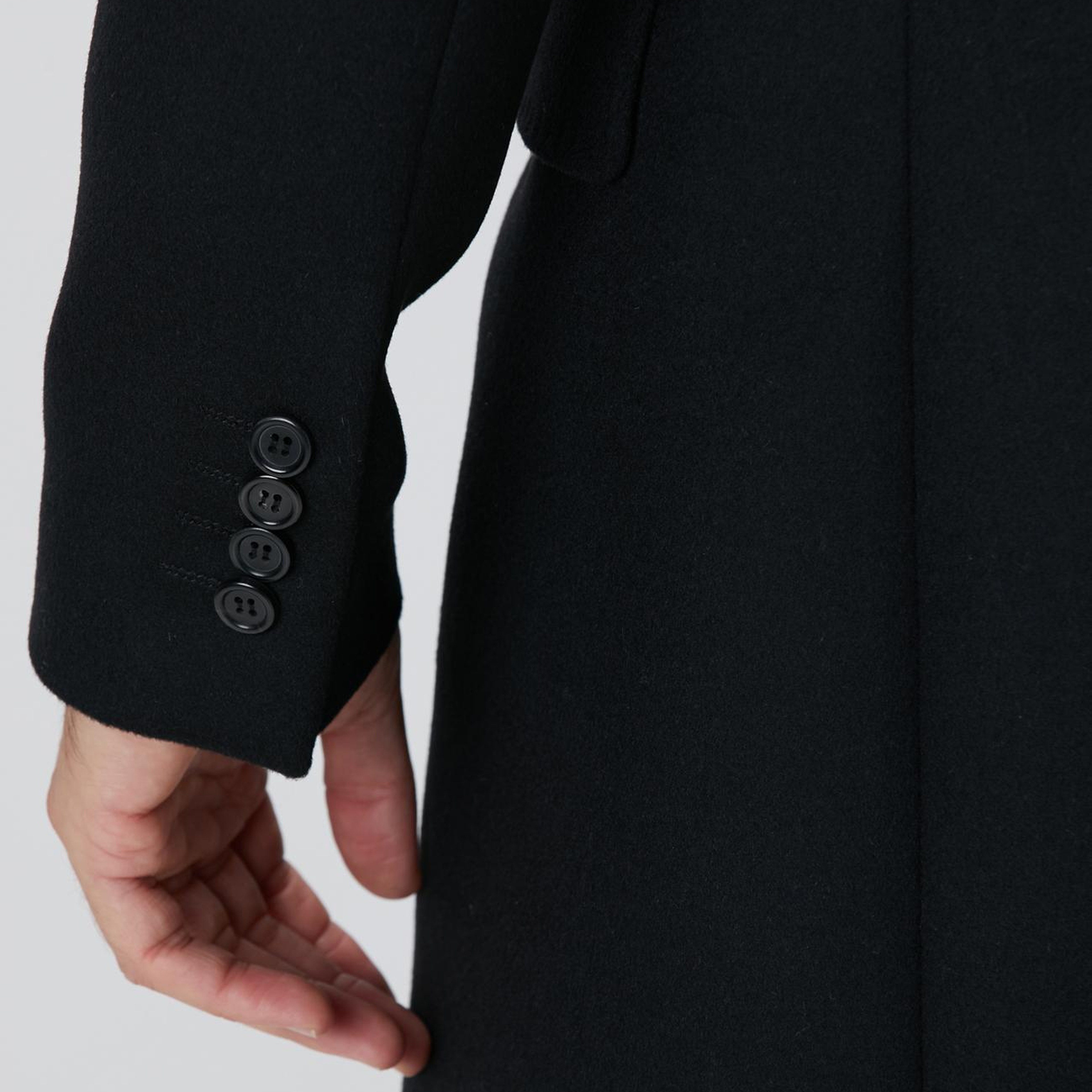 Network Erkek Siyah Kaşmir Karışımlı Palto