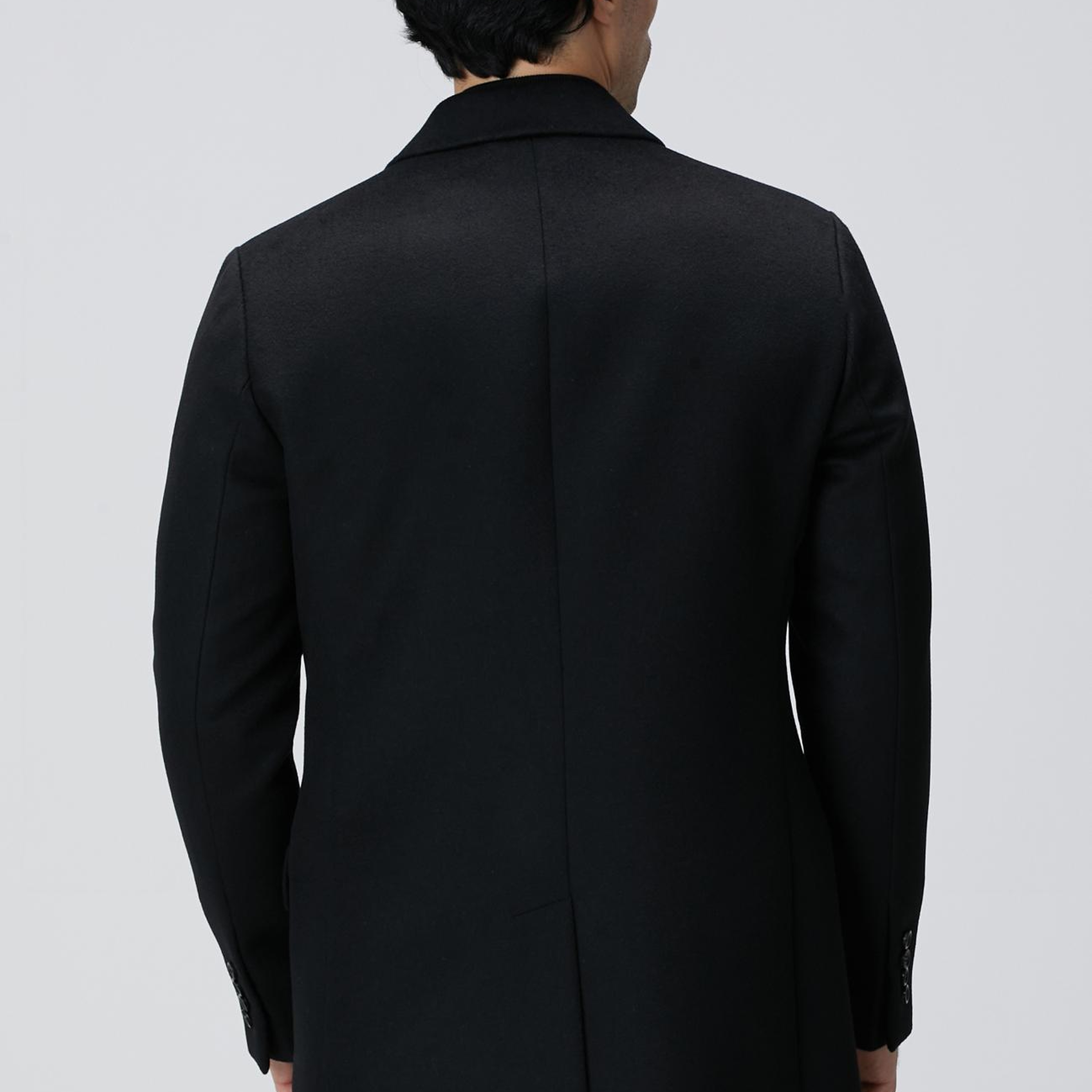 Network Erkek Siyah Kaşmir Karışımlı Palto