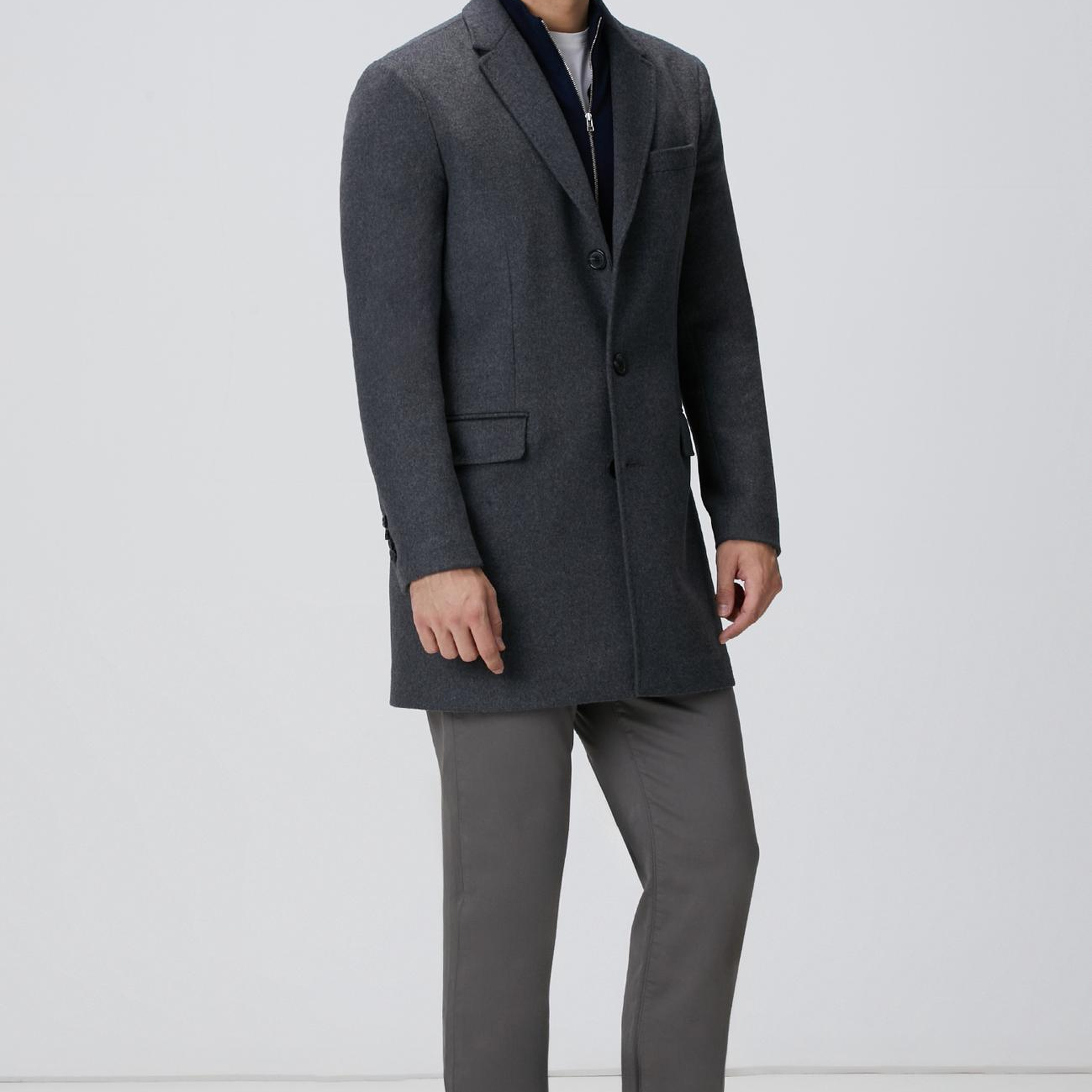 Network Erkek Antrasit Kaşmir Karışımlı Palto