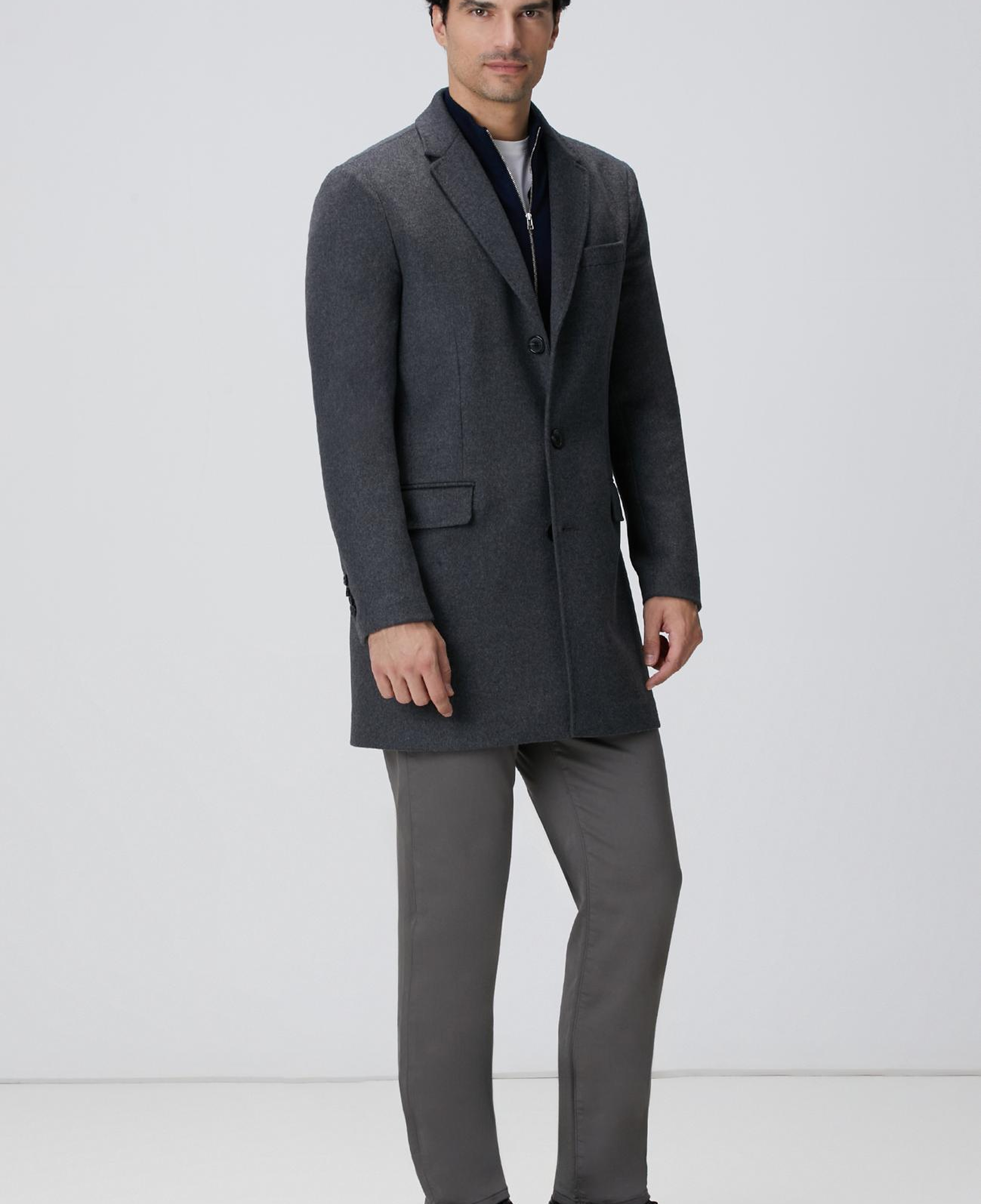 Network Erkek Antrasit Kaşmir Karışımlı Palto