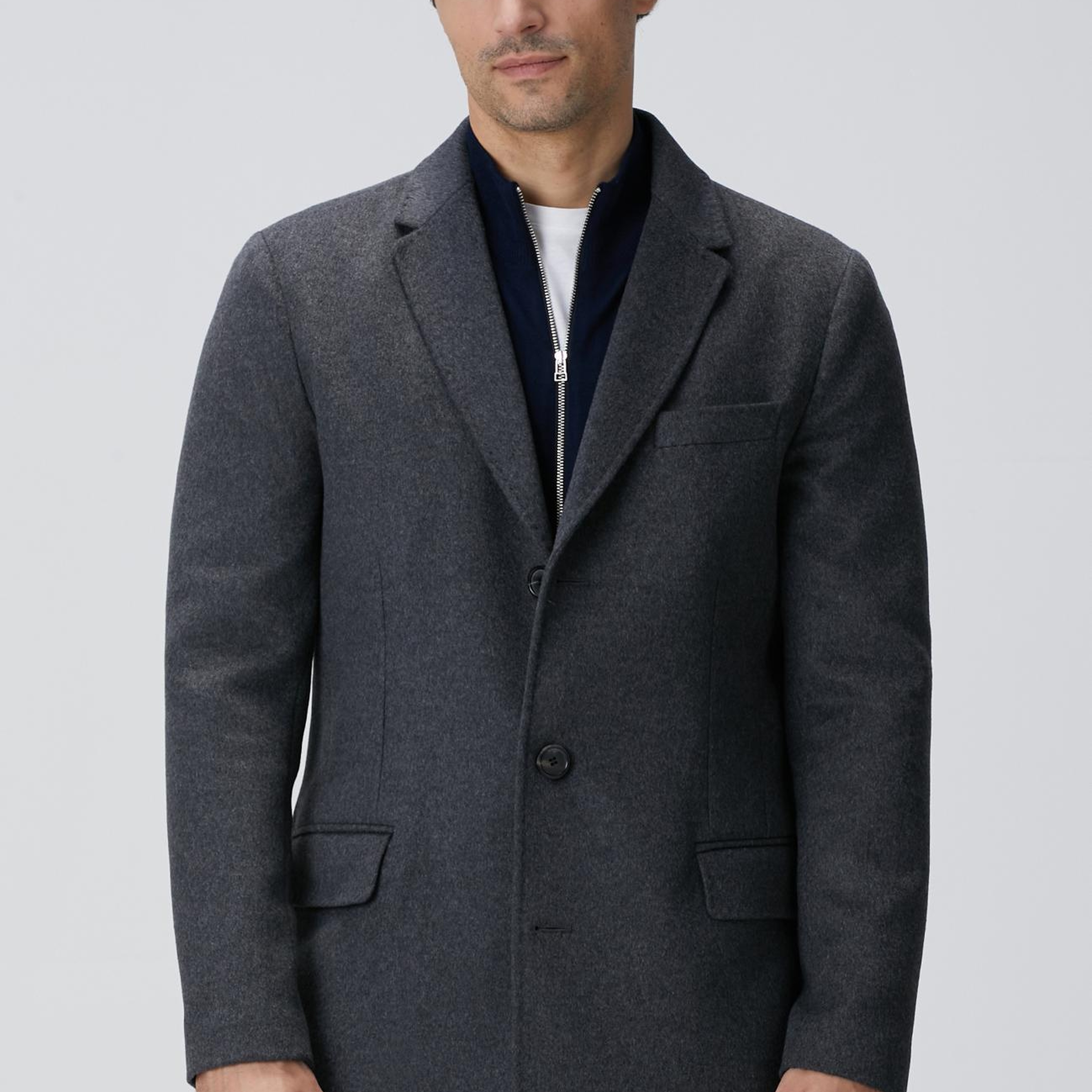 Network Erkek Antrasit Kaşmir Karışımlı Palto