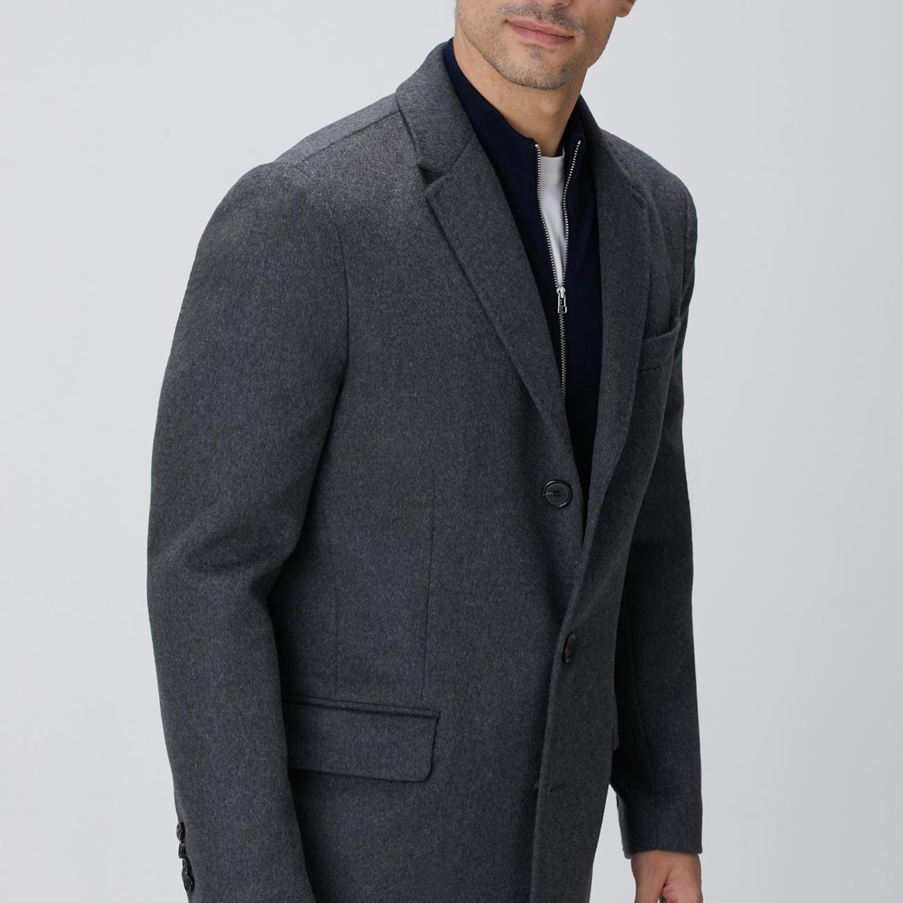 Network Erkek Antrasit Kaşmir Karışımlı Palto