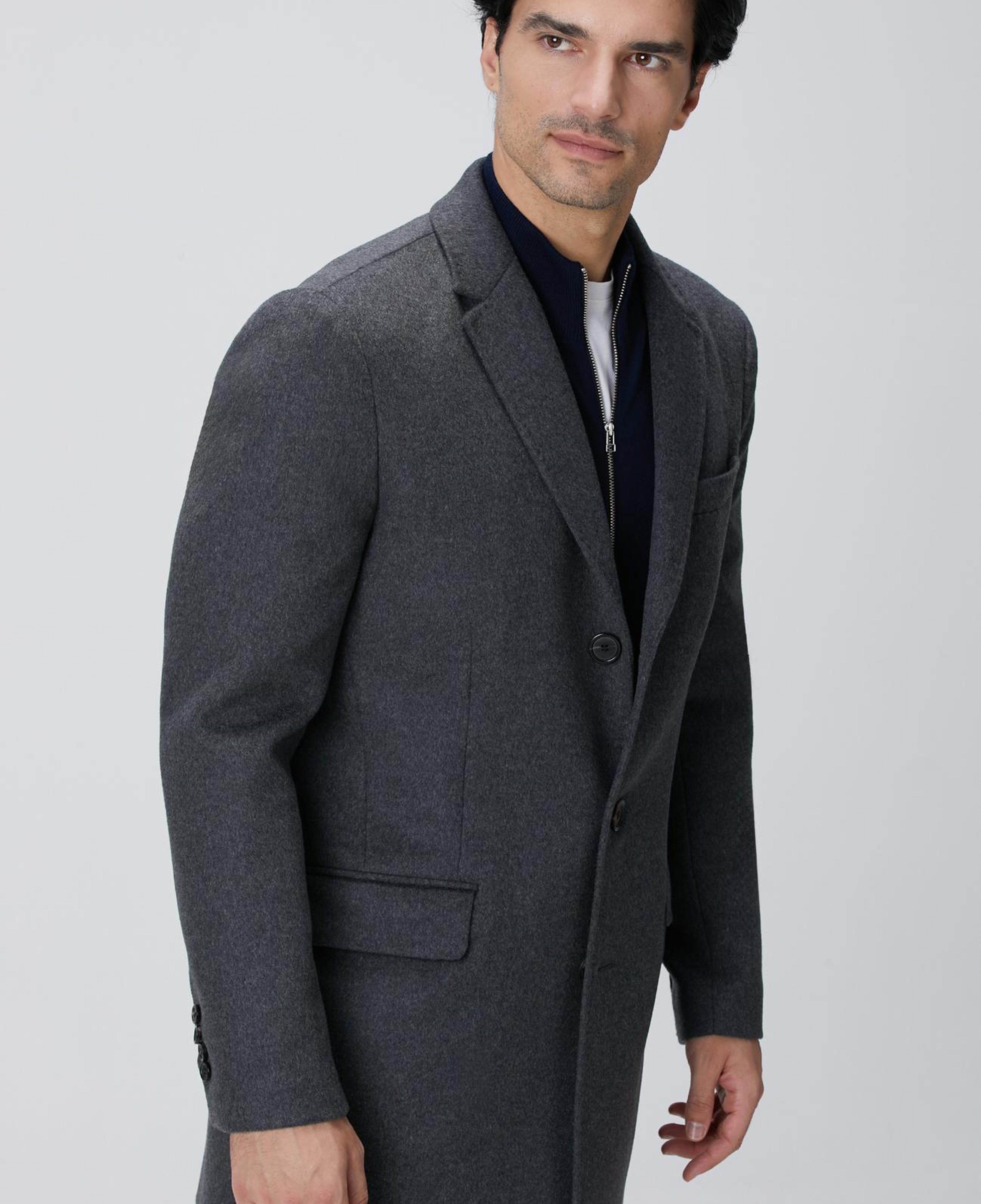 Network Erkek Antrasit Kaşmir Karışımlı Palto