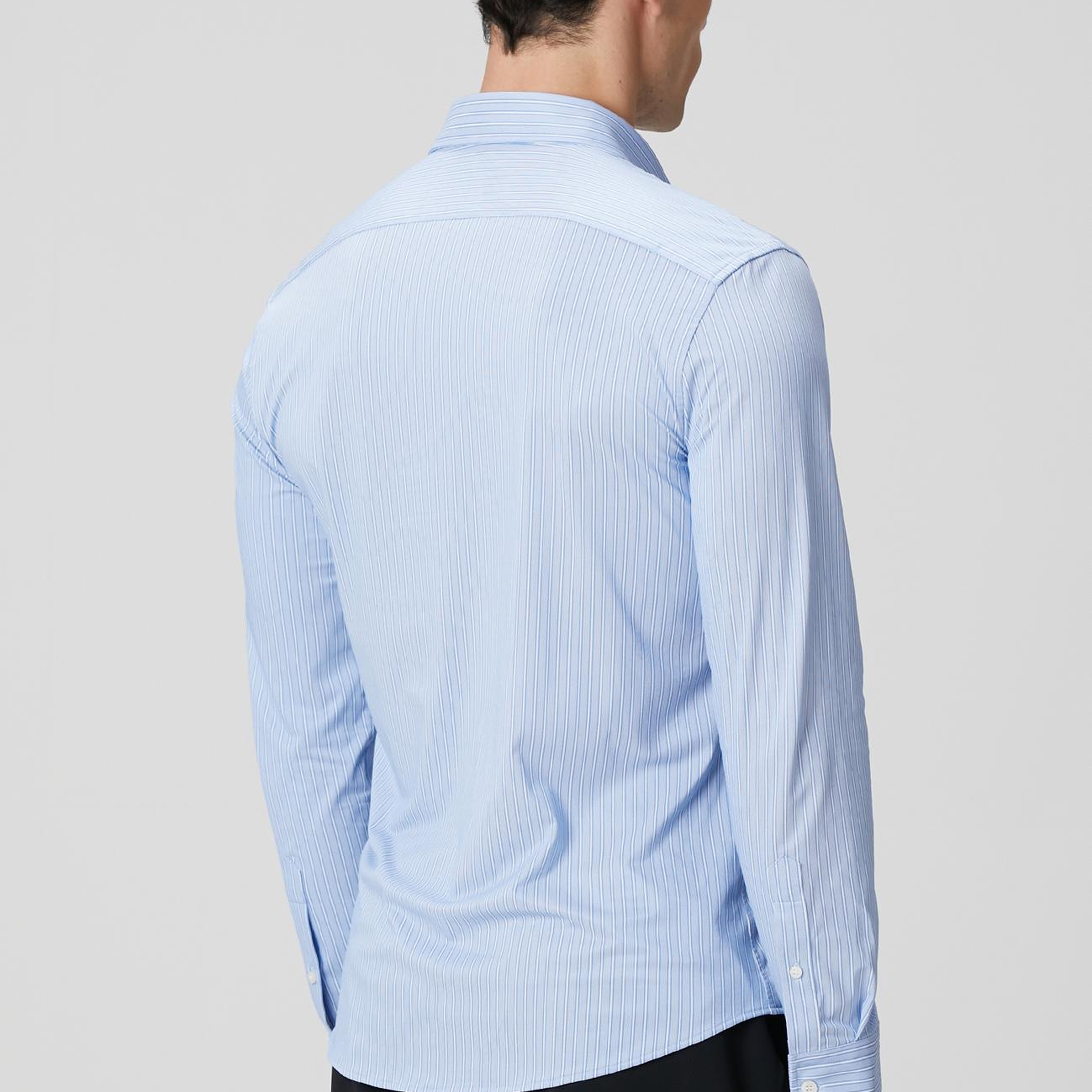 Network Erkek N-Tech Mavi Çizgi Desenli Gömlek