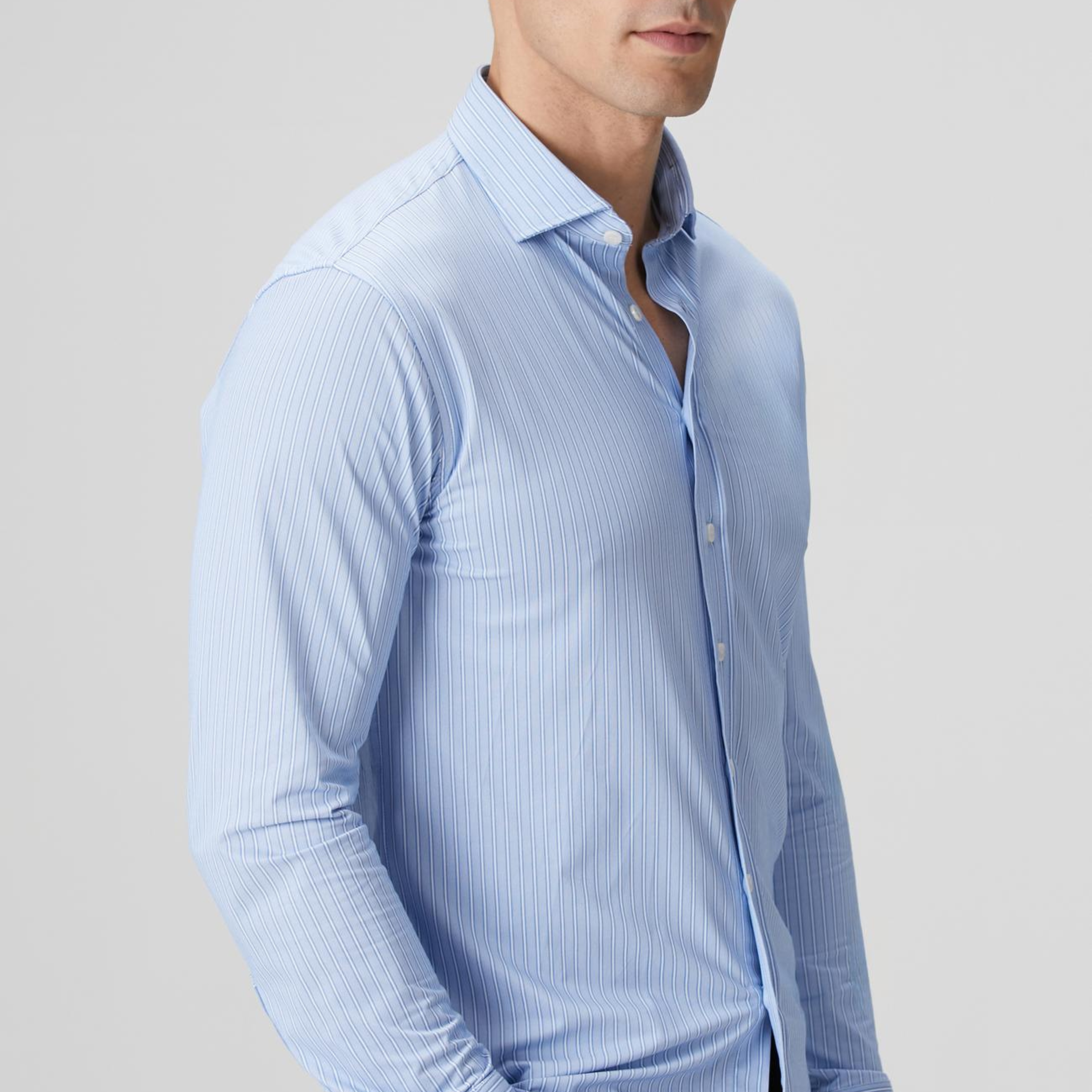 Network Erkek N-Tech Mavi Çizgi Desenli Gömlek