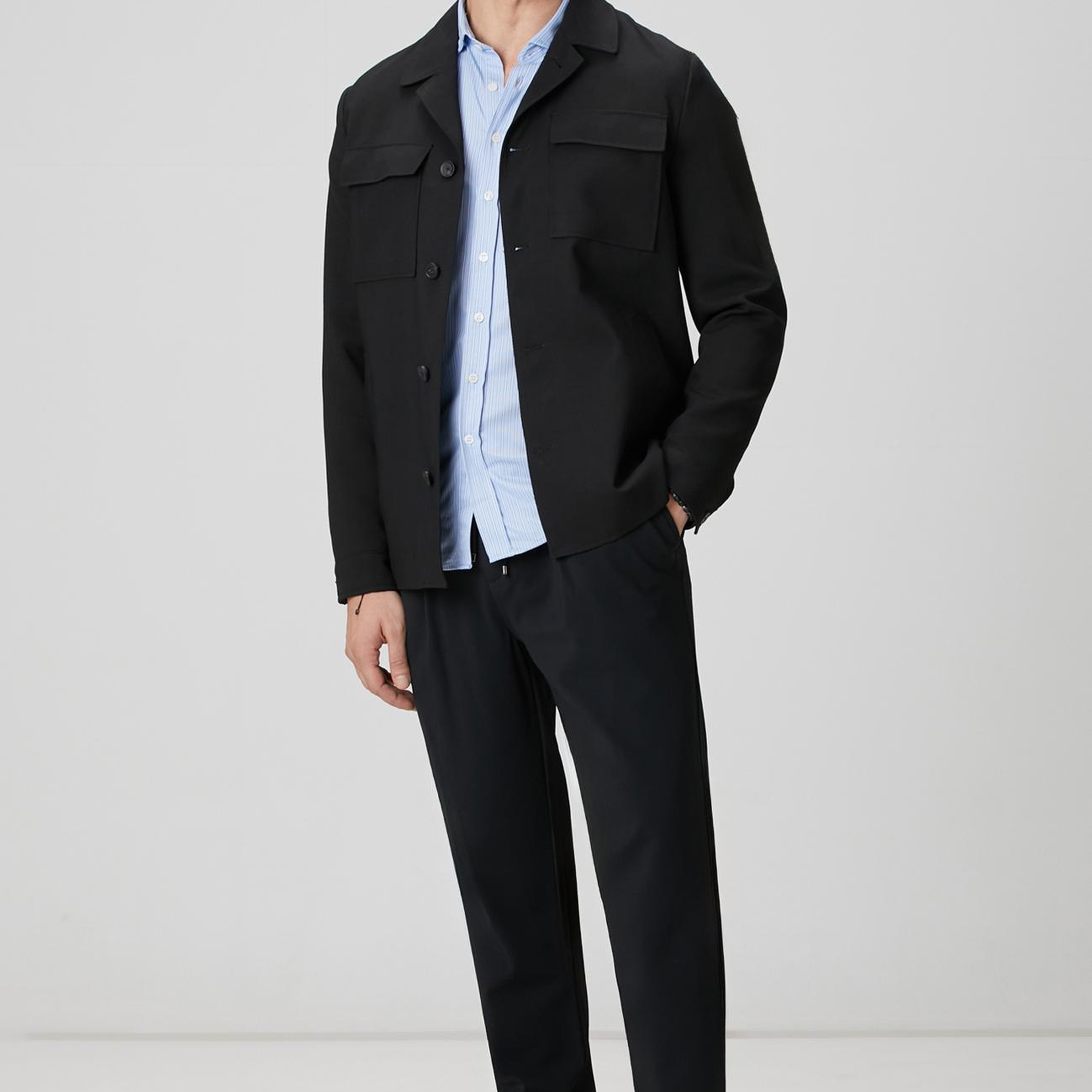 Network Erkek N-Tech Mavi Çizgi Desenli Gömlek