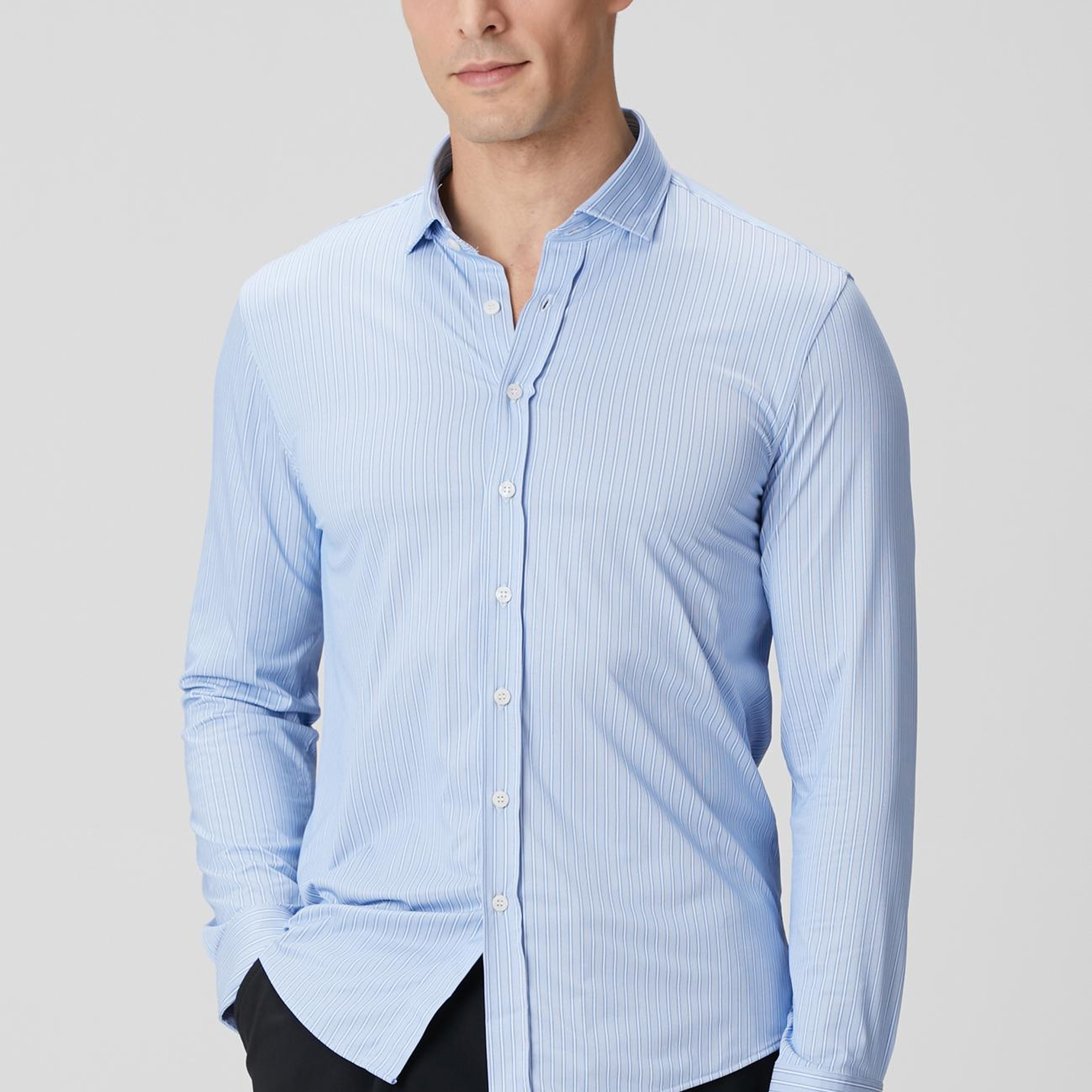 Network Erkek N-Tech Mavi Çizgi Desenli Gömlek