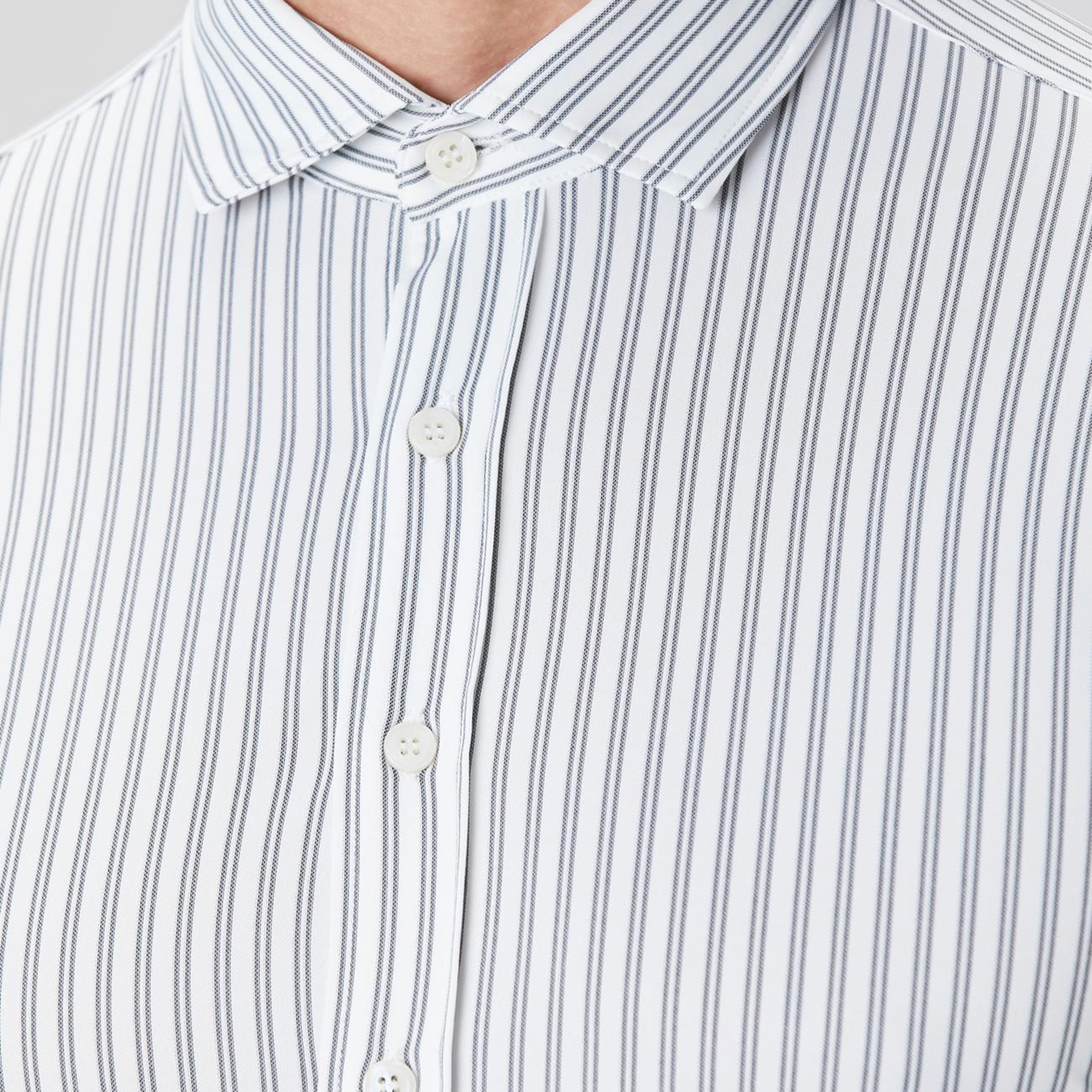 Network Erkek N-Tech Siyah Beyaz Çizgili Gömlek