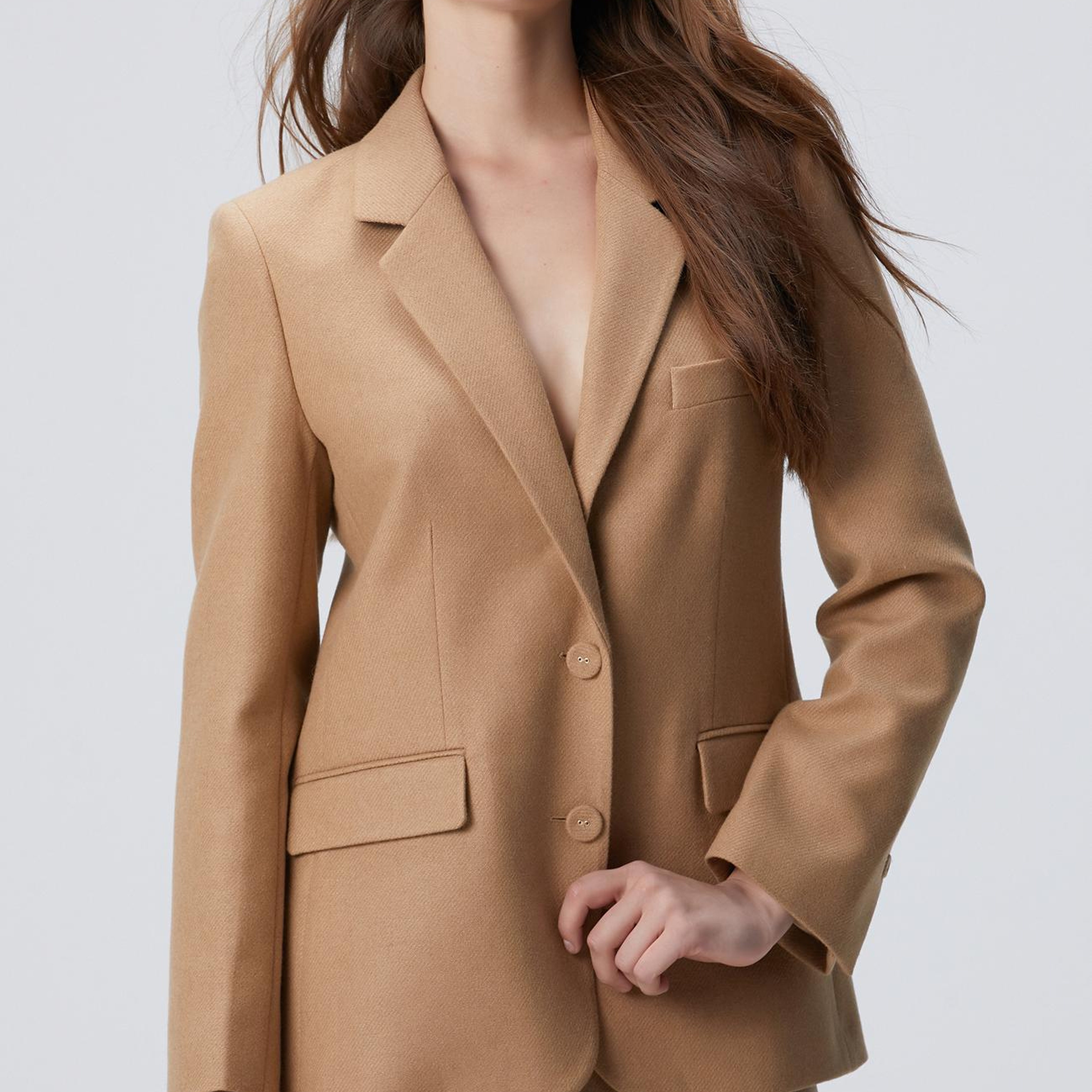 Network Kadın Koyu Bej Yün Karışımlı Ceket