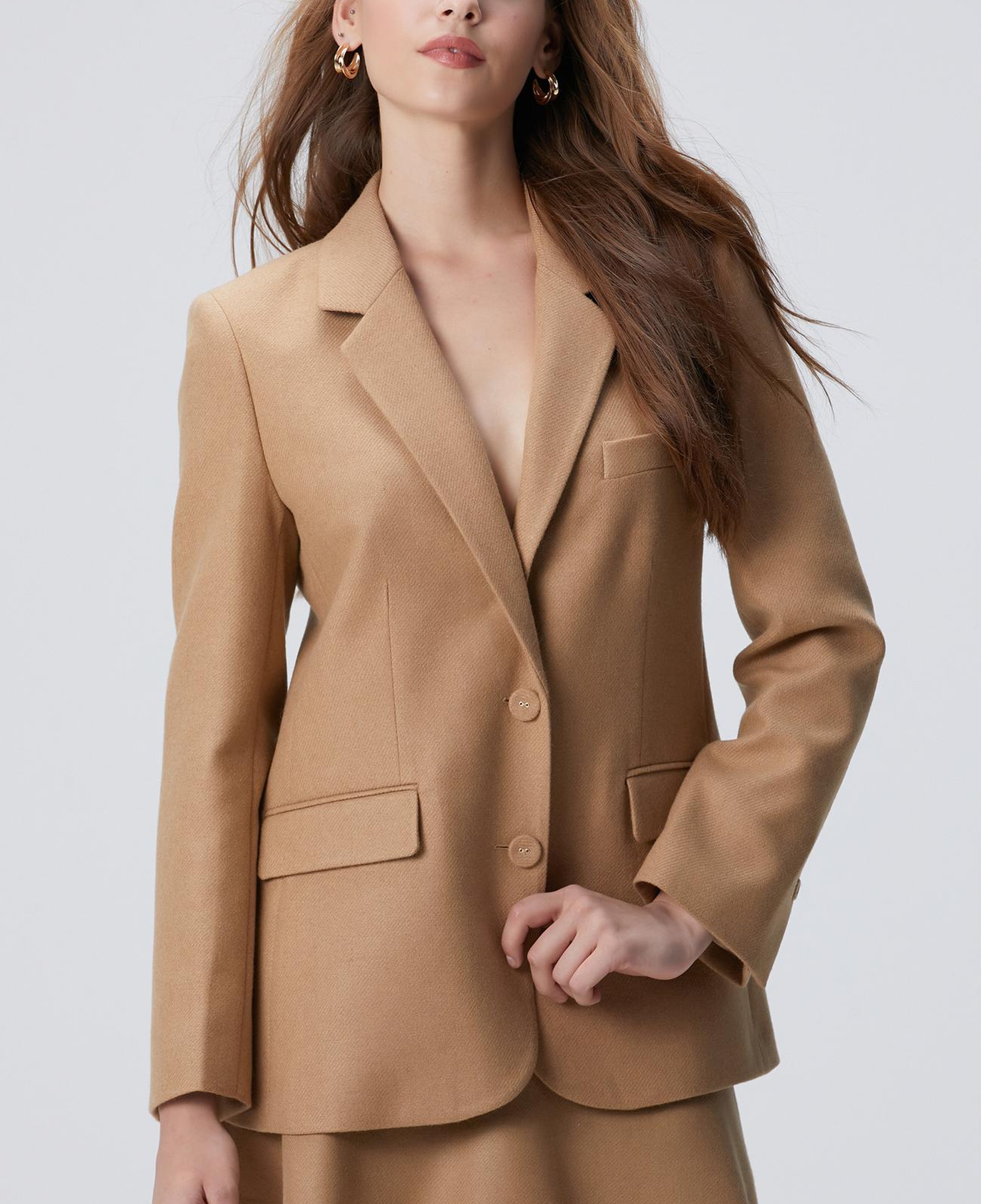 Network Kadın Koyu Bej Yün Karışımlı Ceket