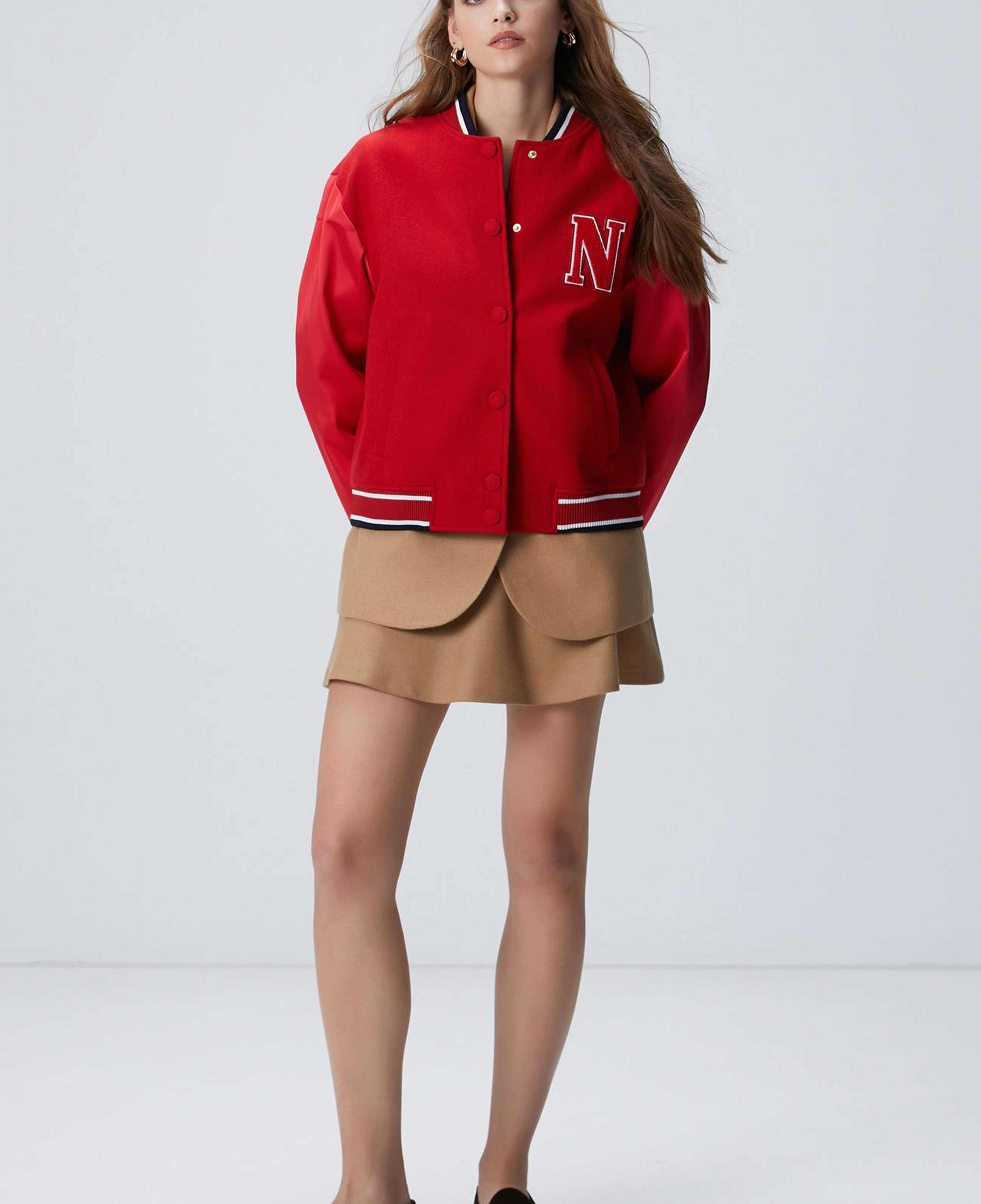 Network Kadın Camel Yün Karışımlı Mini Etek