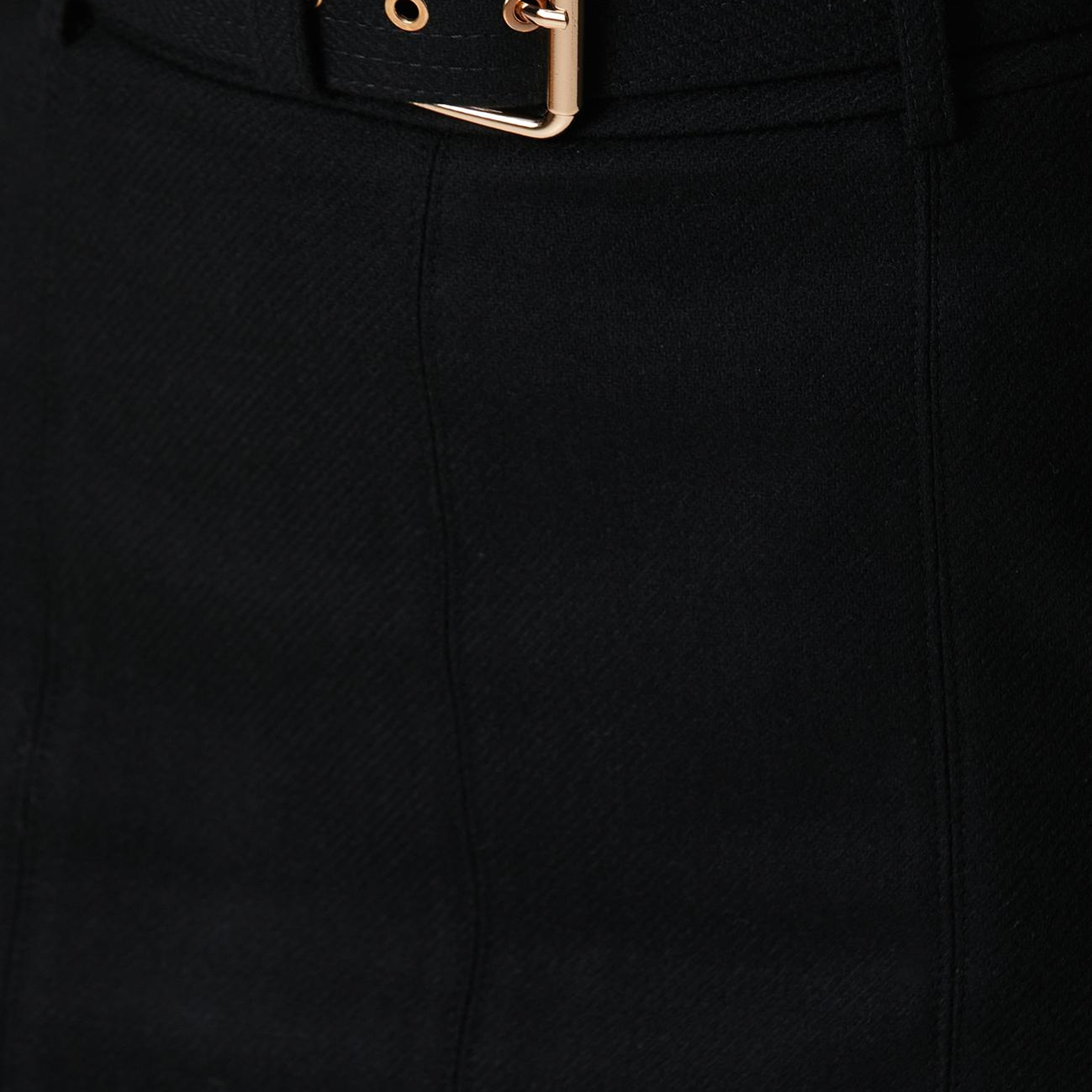 Network Kadın Siyah Yün Karışımlı Mini Etek