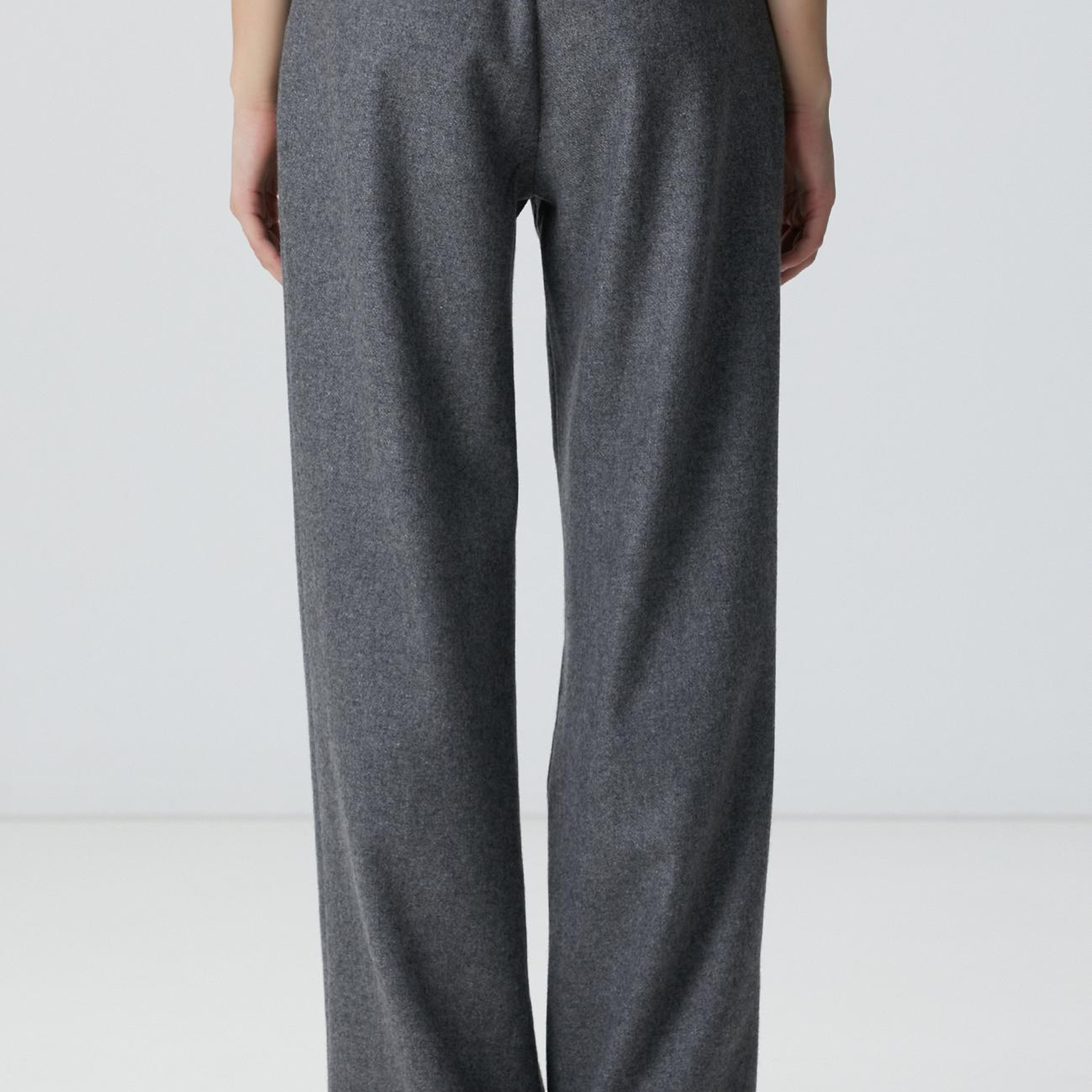 Network Kadın Gri Melanj Yün Karışımlı Pantolon