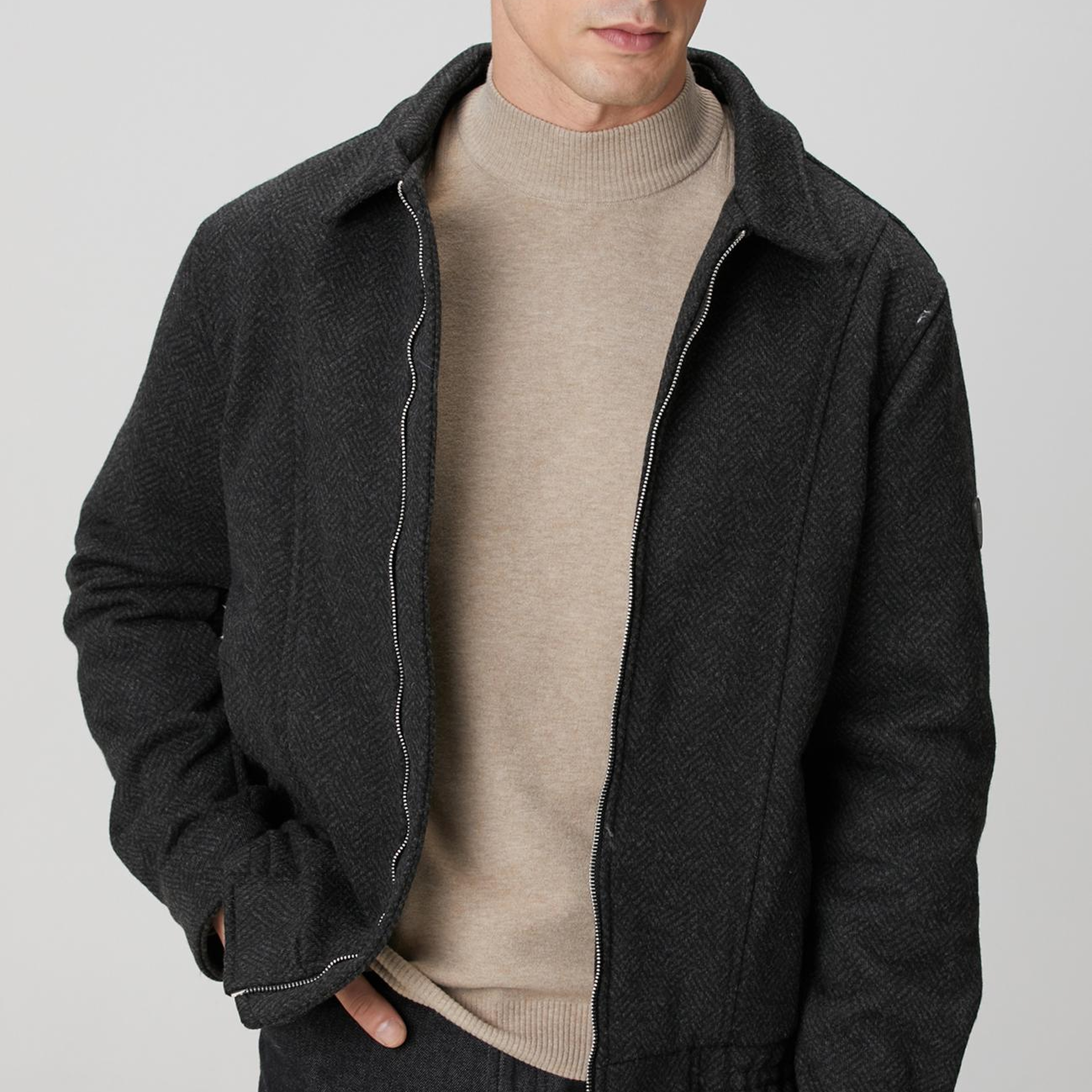 Network Erkek Siyah Diyagonal Desenli Pilot Mont