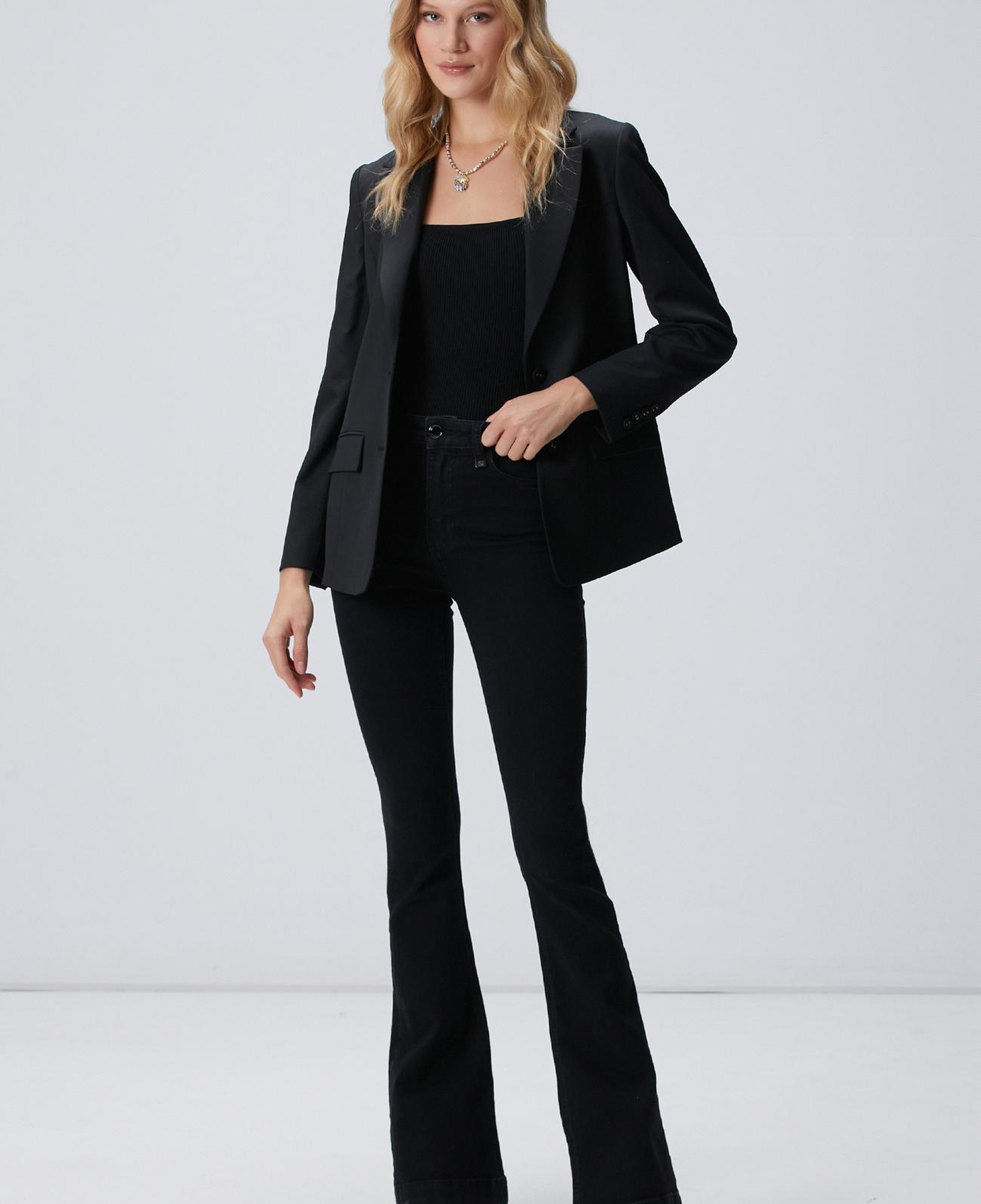 Network Kadın Siyah Yün Karışımlı Ceket