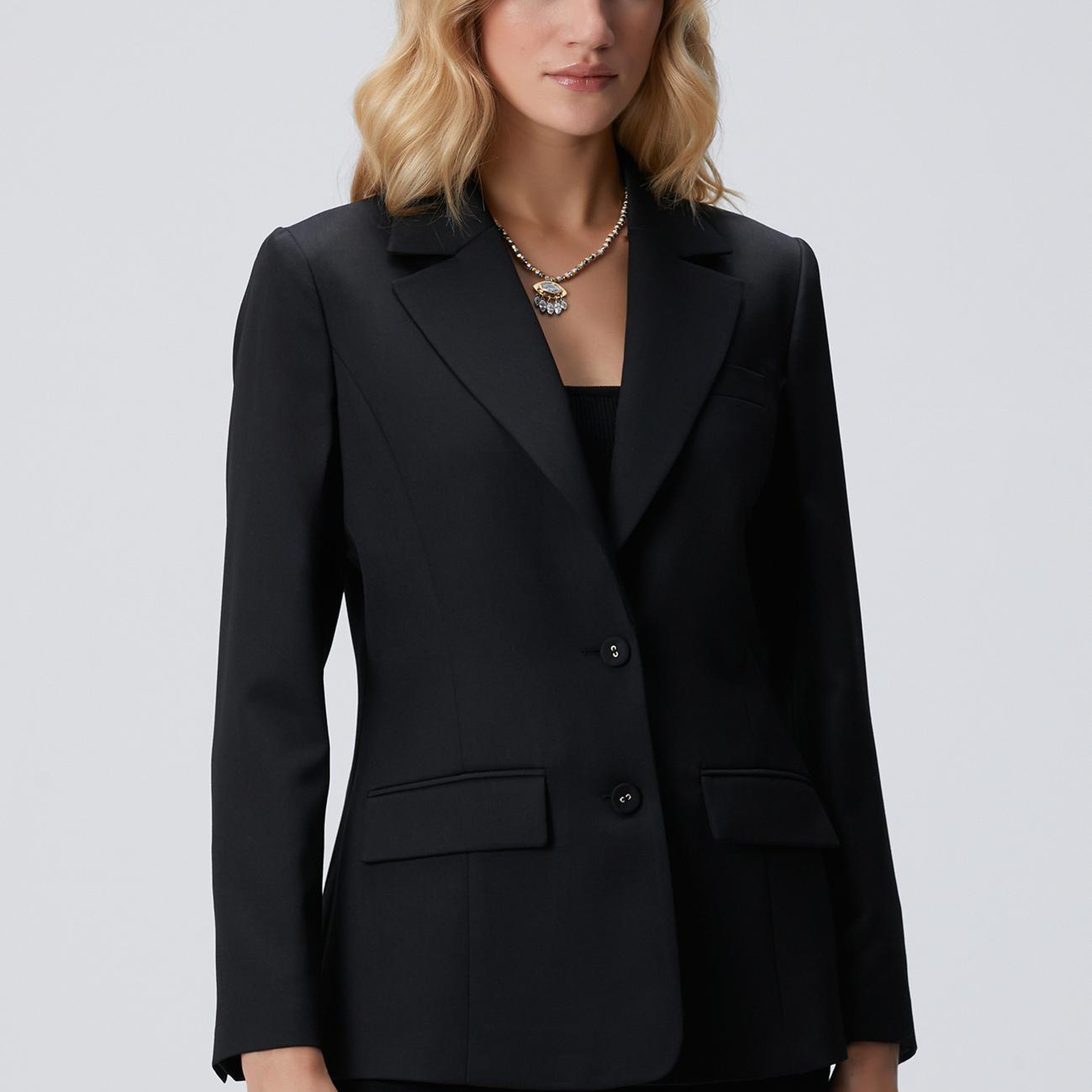 Network Kadın Siyah Yün Karışımlı Ceket