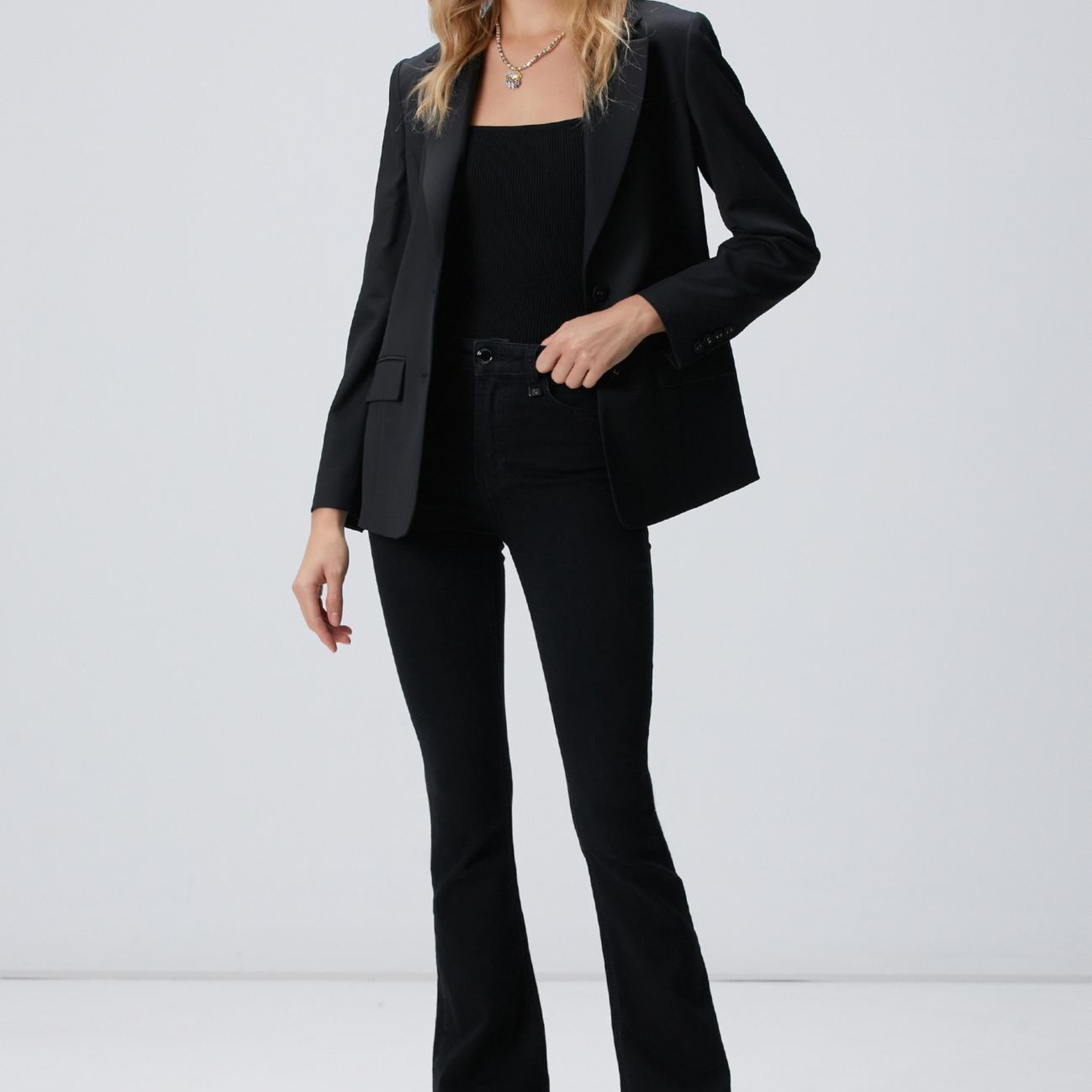 Network Kadın Siyah Yün Karışımlı Ceket