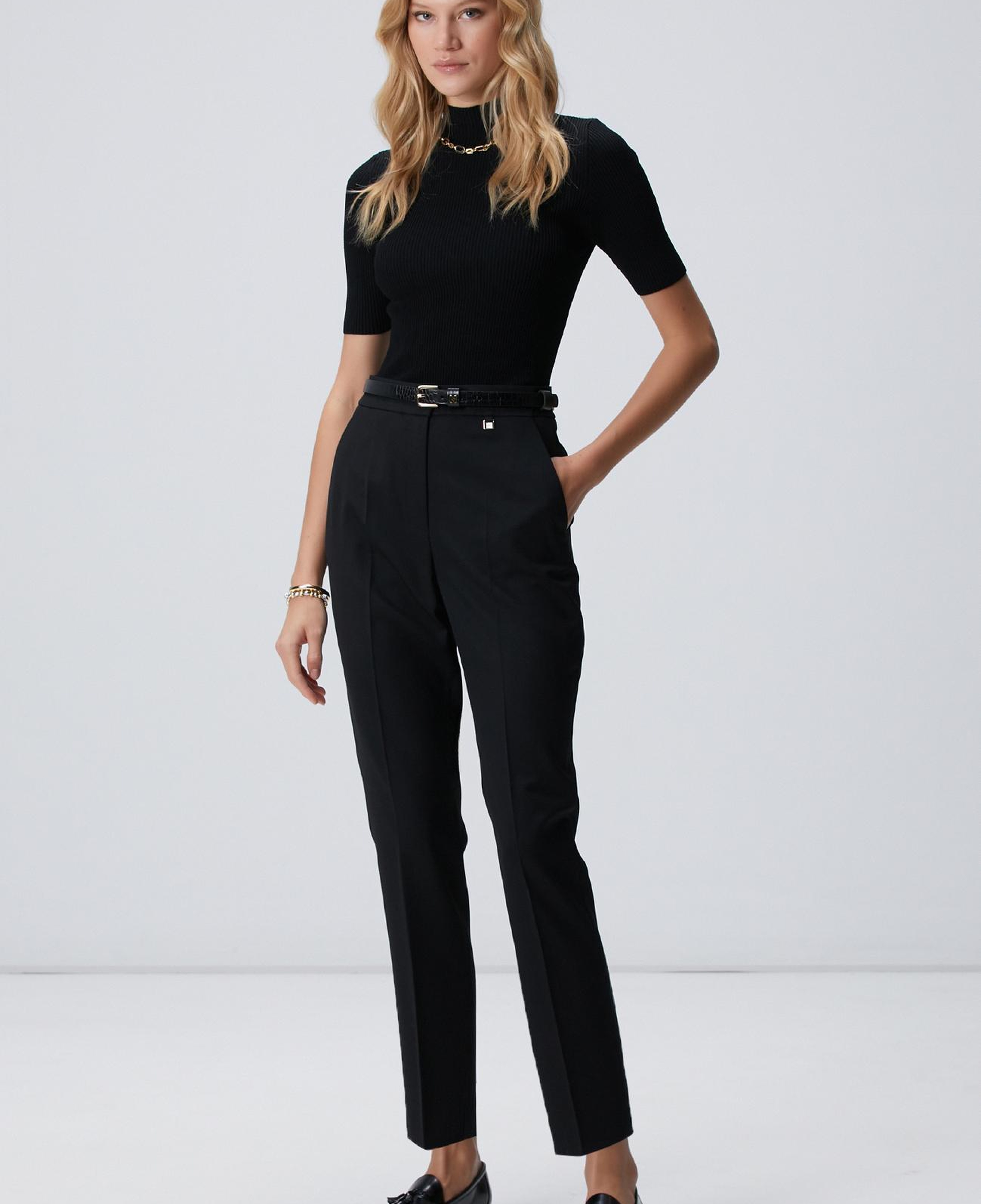 Network Kadın Siyah Yün Karışımlı Pantolon