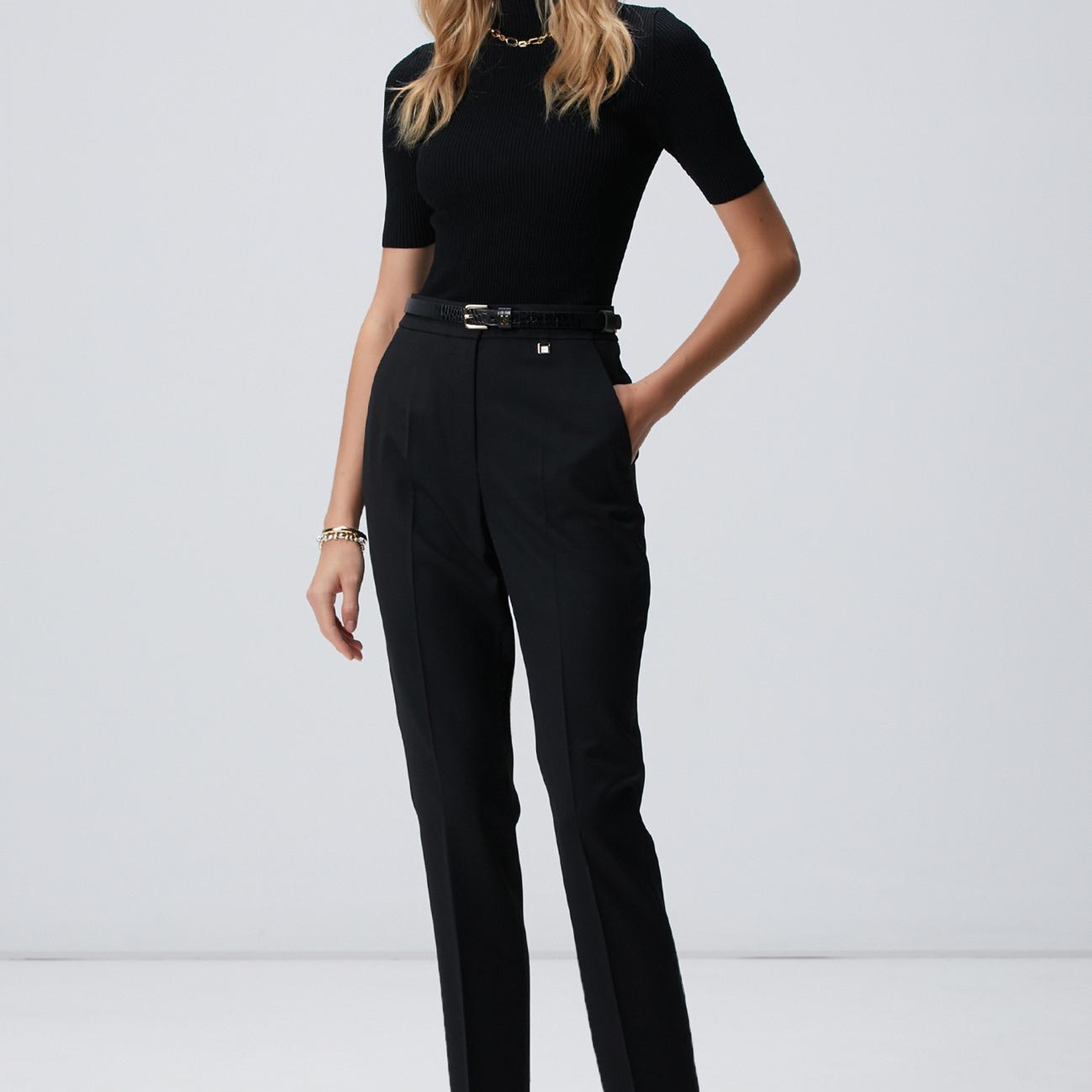 Network Kadın Siyah Yün Karışımlı Pantolon