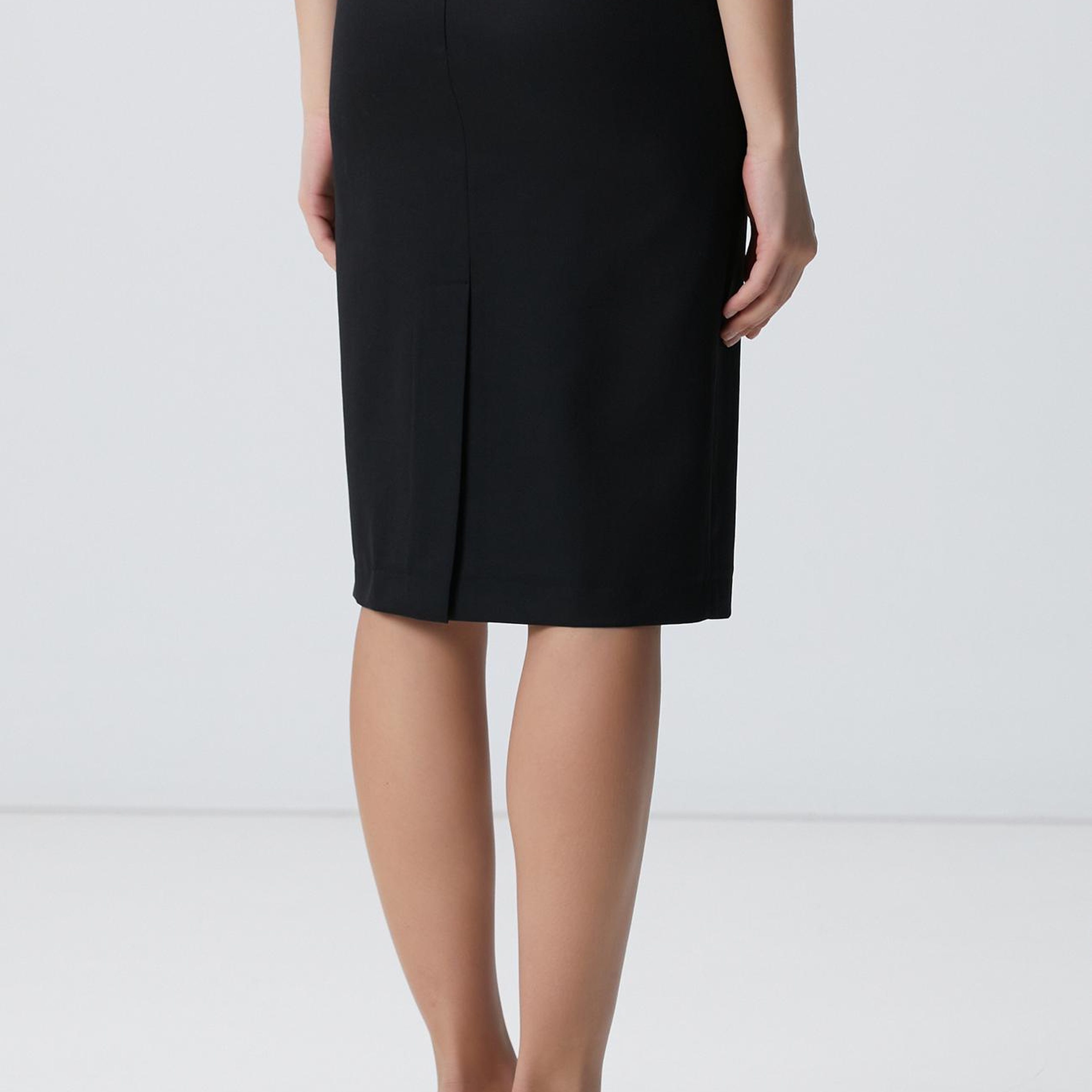 Network Kadın Siyah Yün Karışımlı Midi Kalem Etek