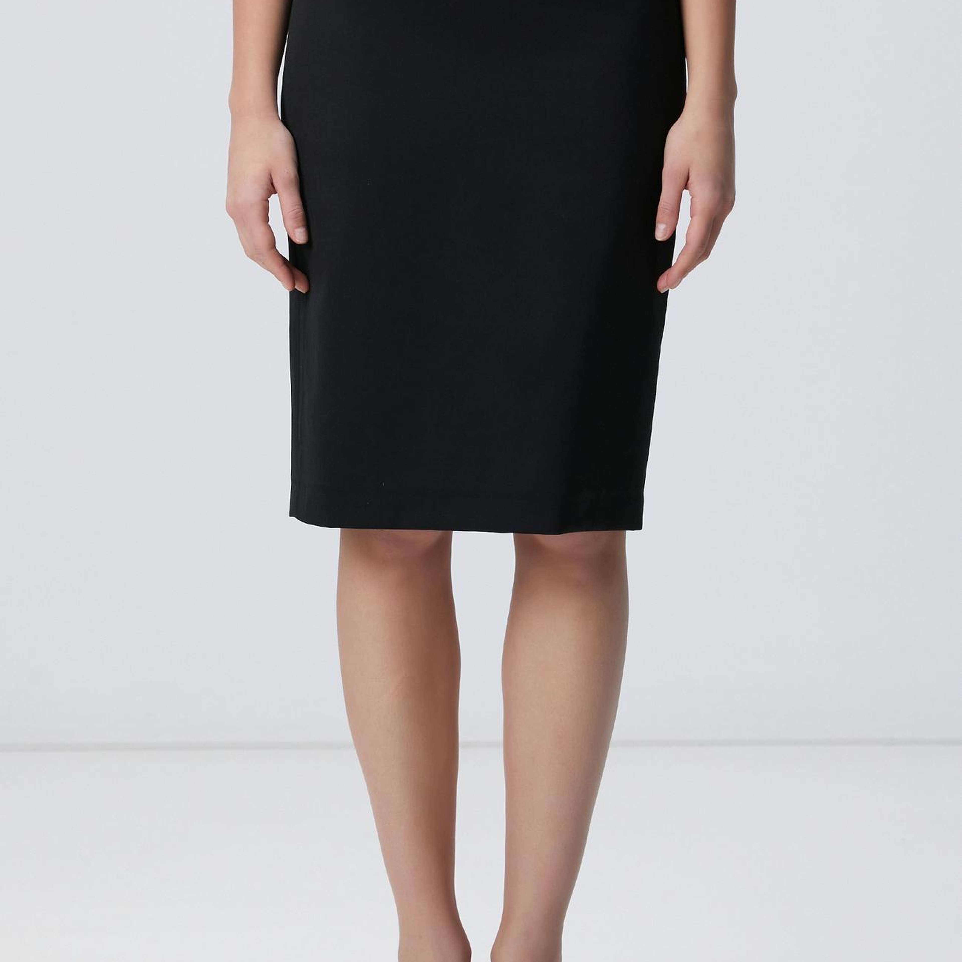 Network Kadın Siyah Yün Karışımlı Midi Kalem Etek