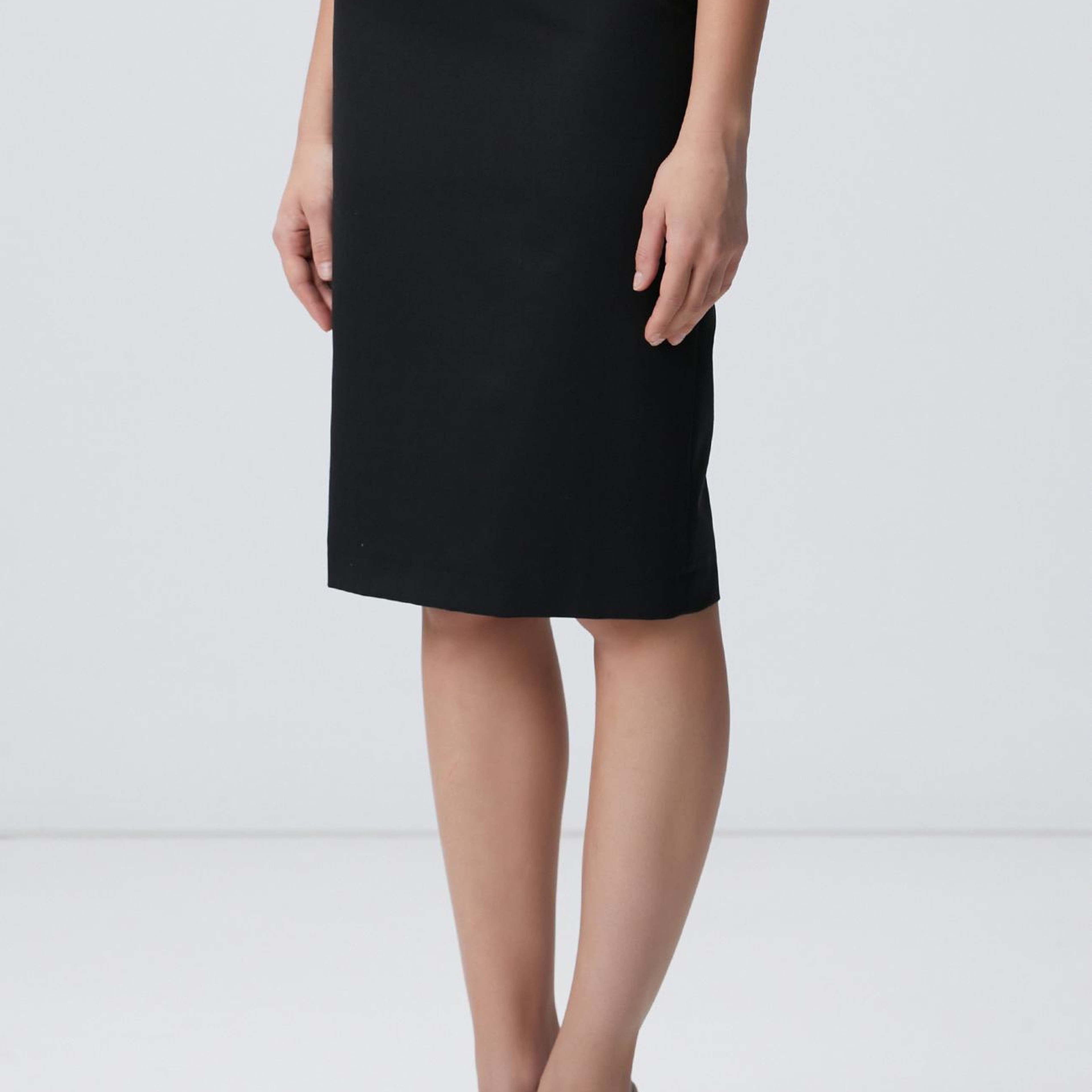 Network Kadın Siyah Yün Karışımlı Midi Kalem Etek