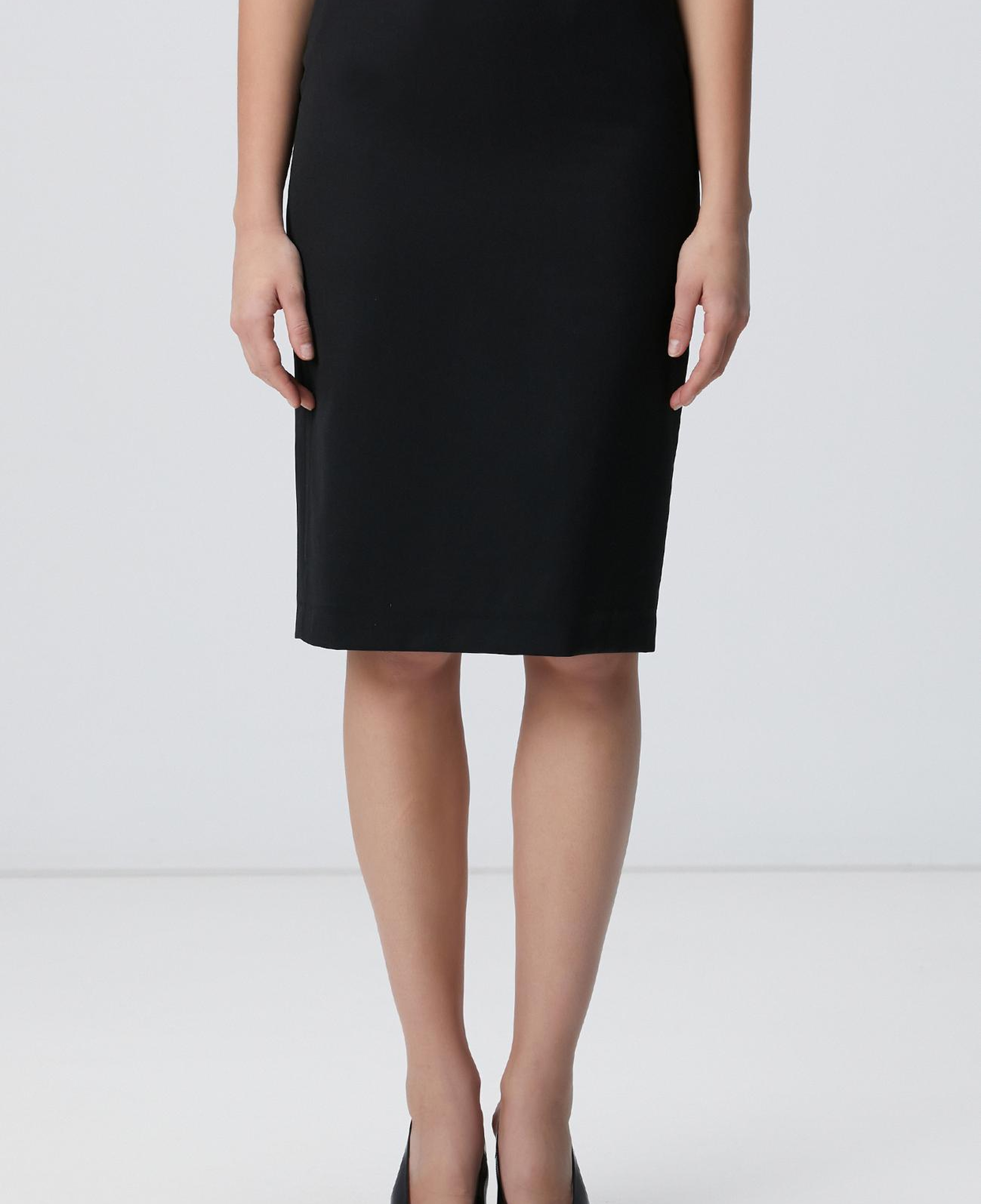 Network Kadın Siyah Yün Karışımlı Midi Kalem Etek