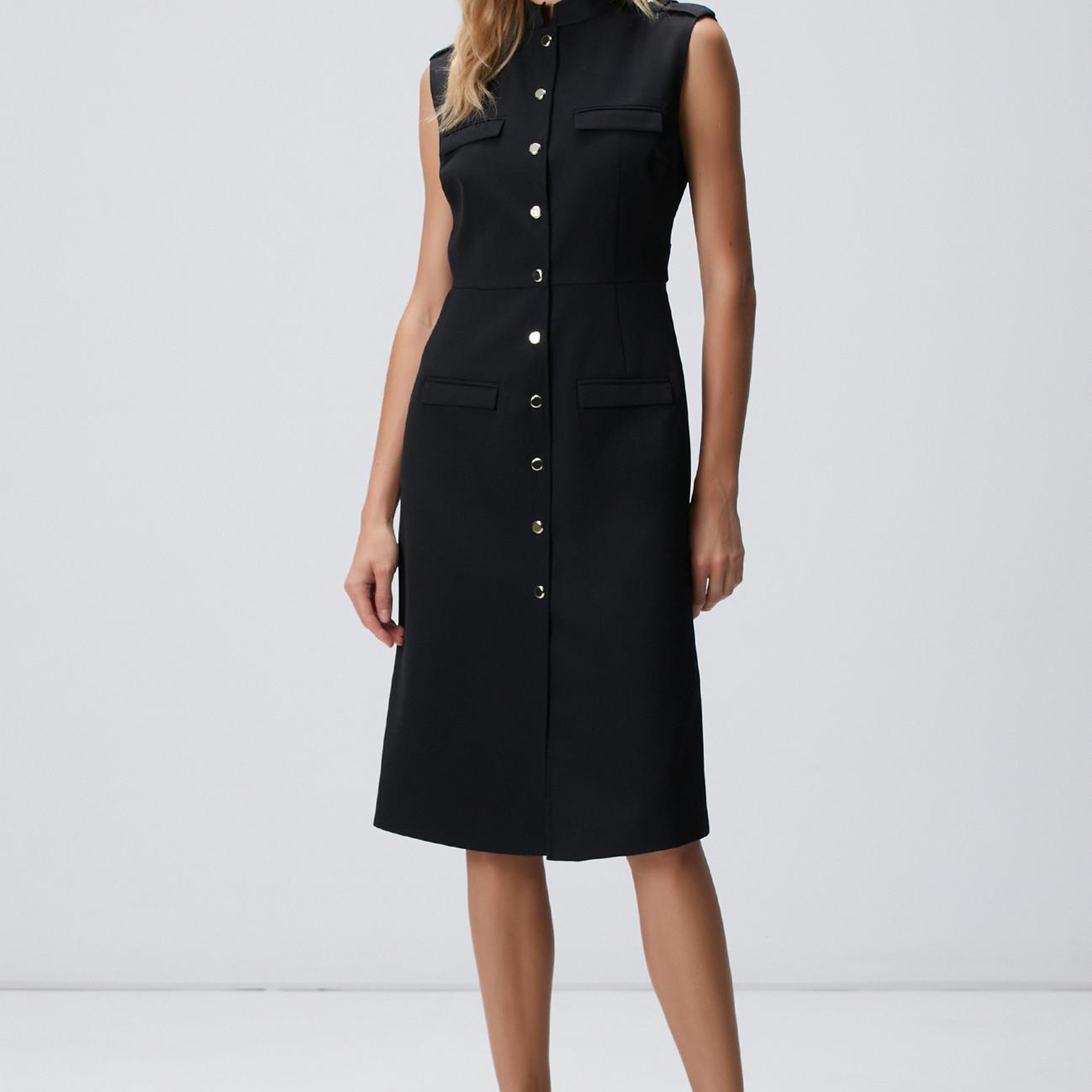 Network Kadın Siyah Yün Karışımlı Elbise