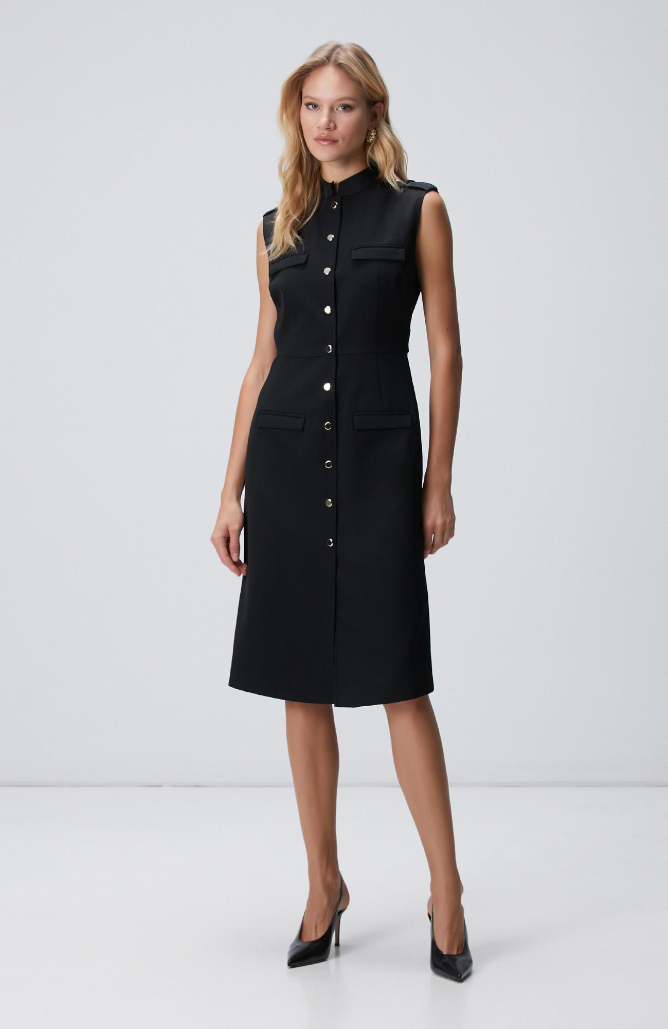 Network Kadın Siyah Yün Karışımlı Elbise